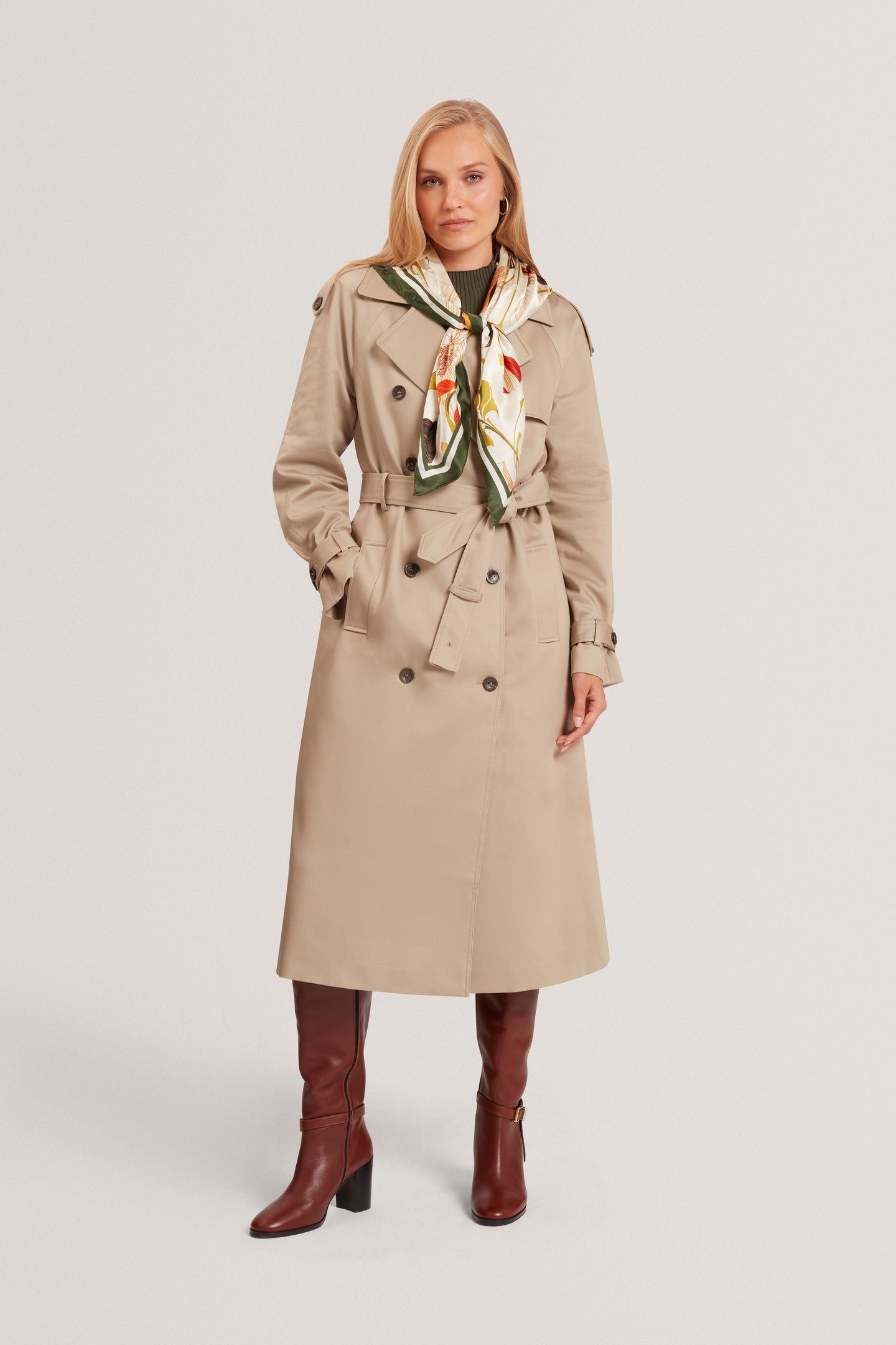 KINMO MIDI TRENCH COAT KHAKI 1