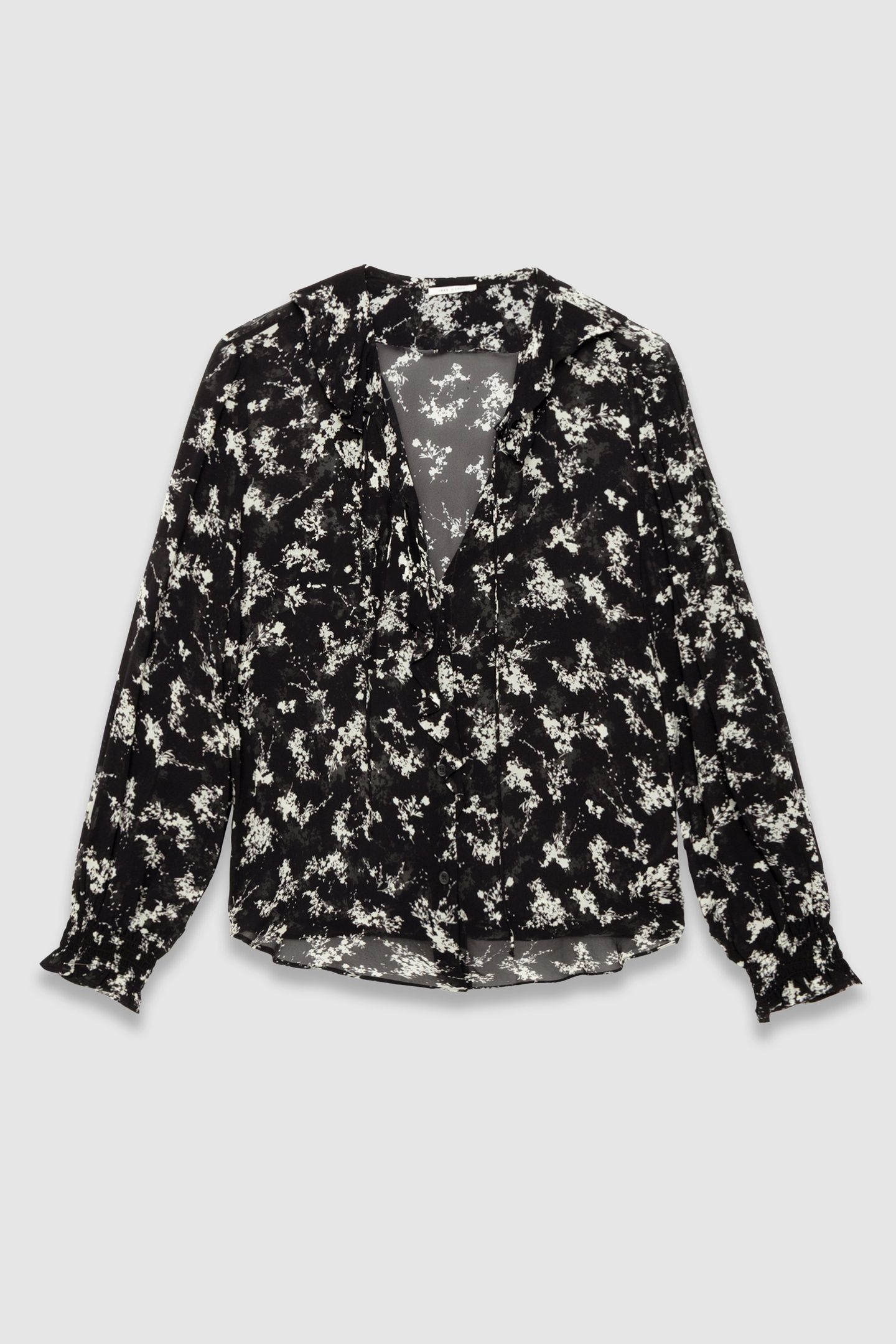 BLACK VOILE SHIRT WITH WILDFLOWER PRINT 4