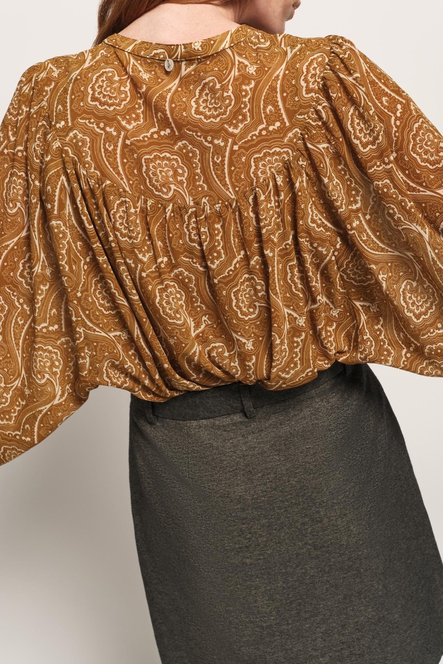 CHIKATO - YELLOW BLOUSE WITH RECYCLED POLYESTER FLORAL HARMO 5