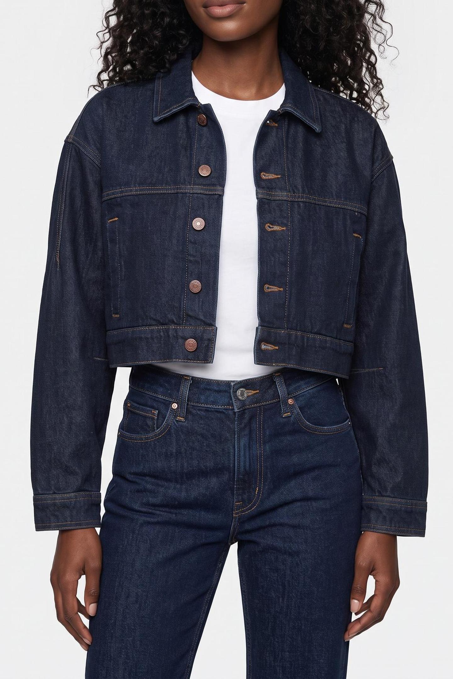 ARTICULATED DENIM JACKET RESIN RINSE 1