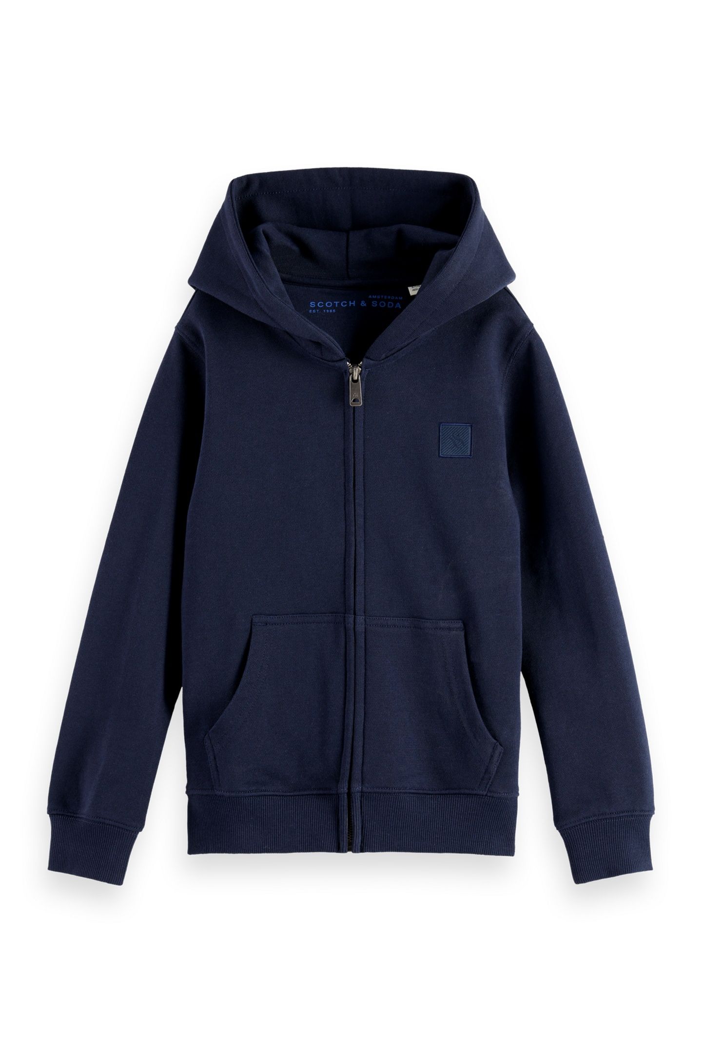 BOYS REGULAR-FIT LOGO BADGE ZIP THROUGH HOODIE SKY CAPTAIN 1