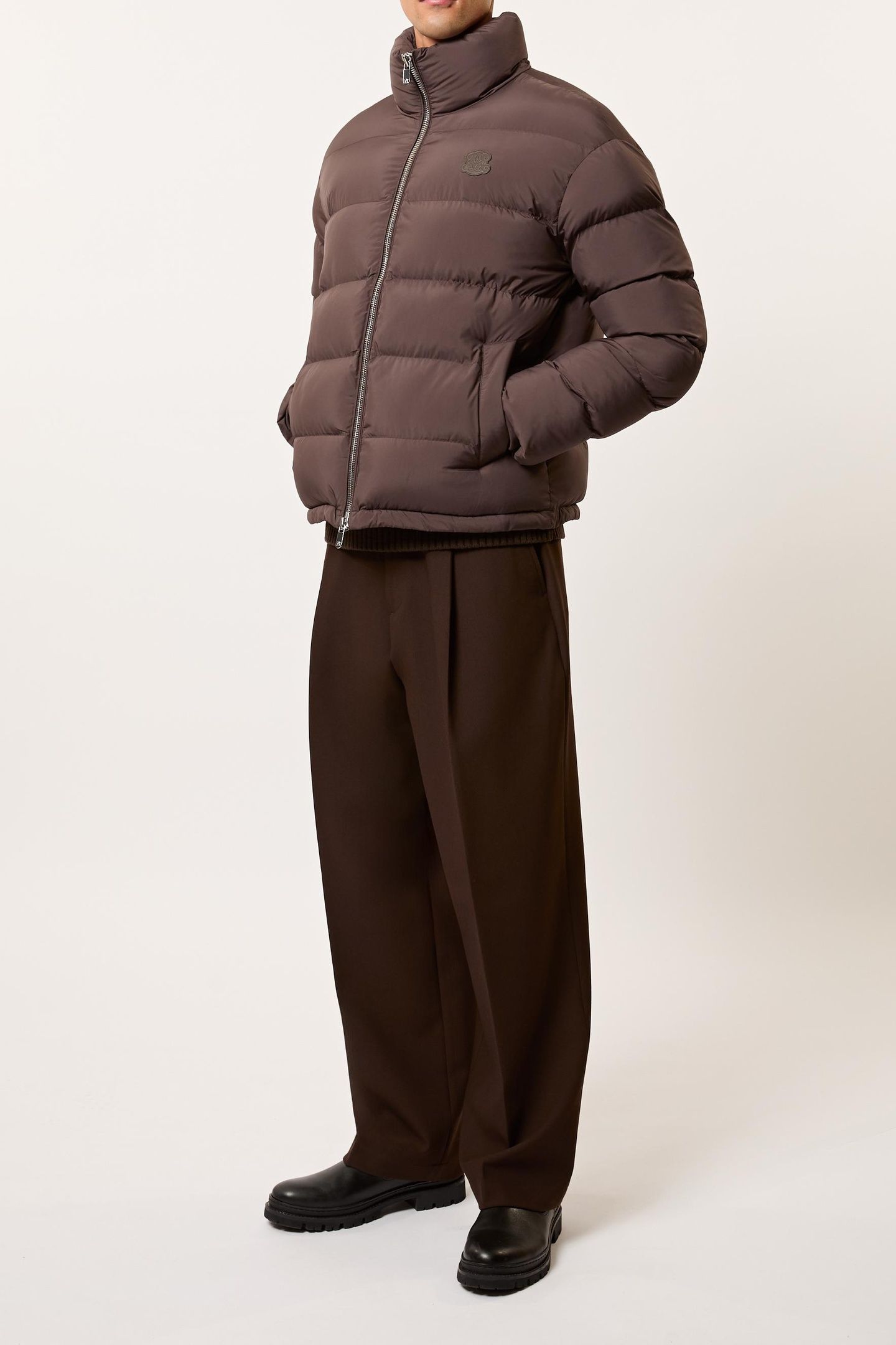 LS QUILTED PUFFER JACKET BROWN 1