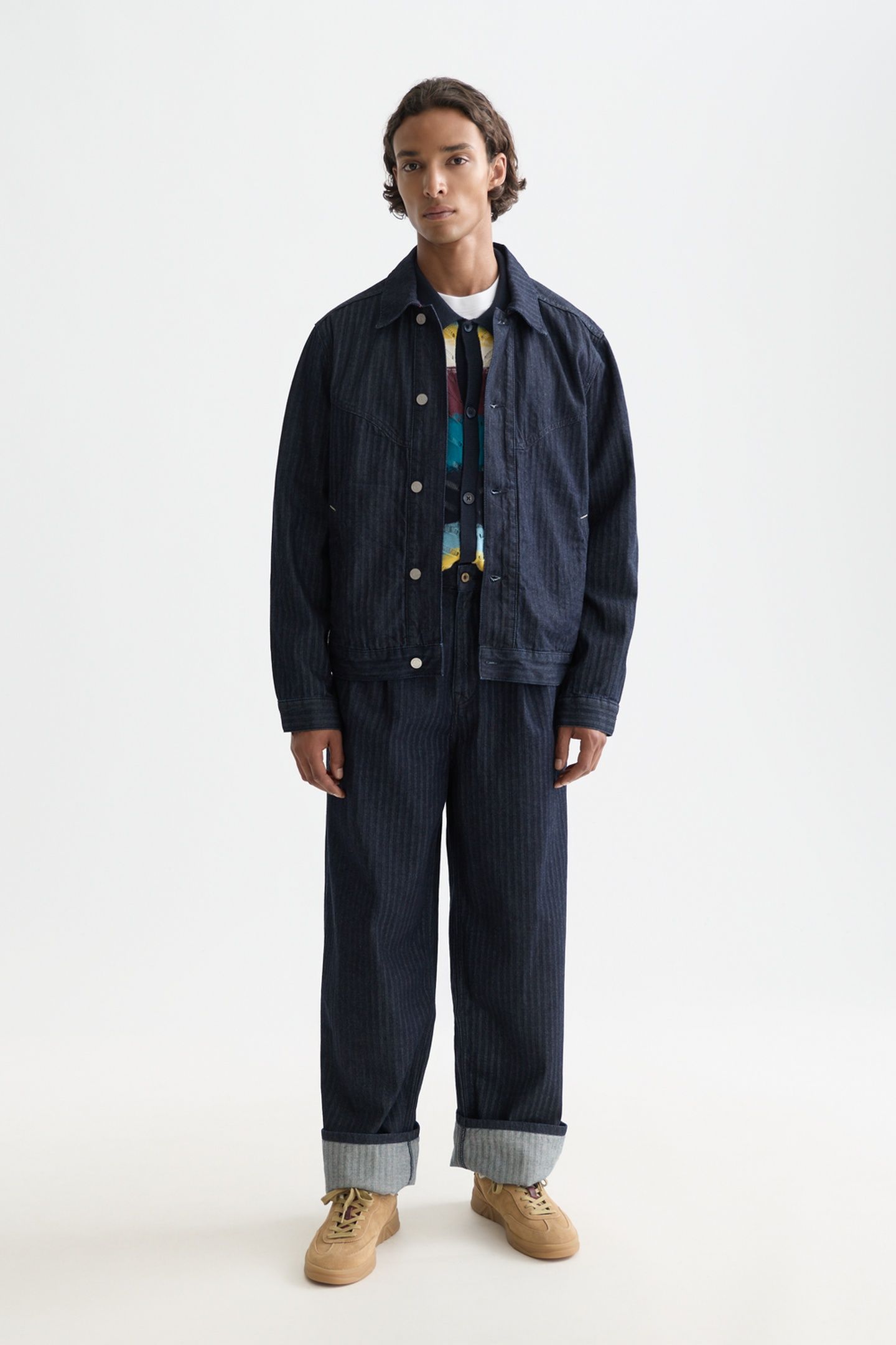 TRUCKER JACKET WITH WESTERN DETAILS NAVY 3