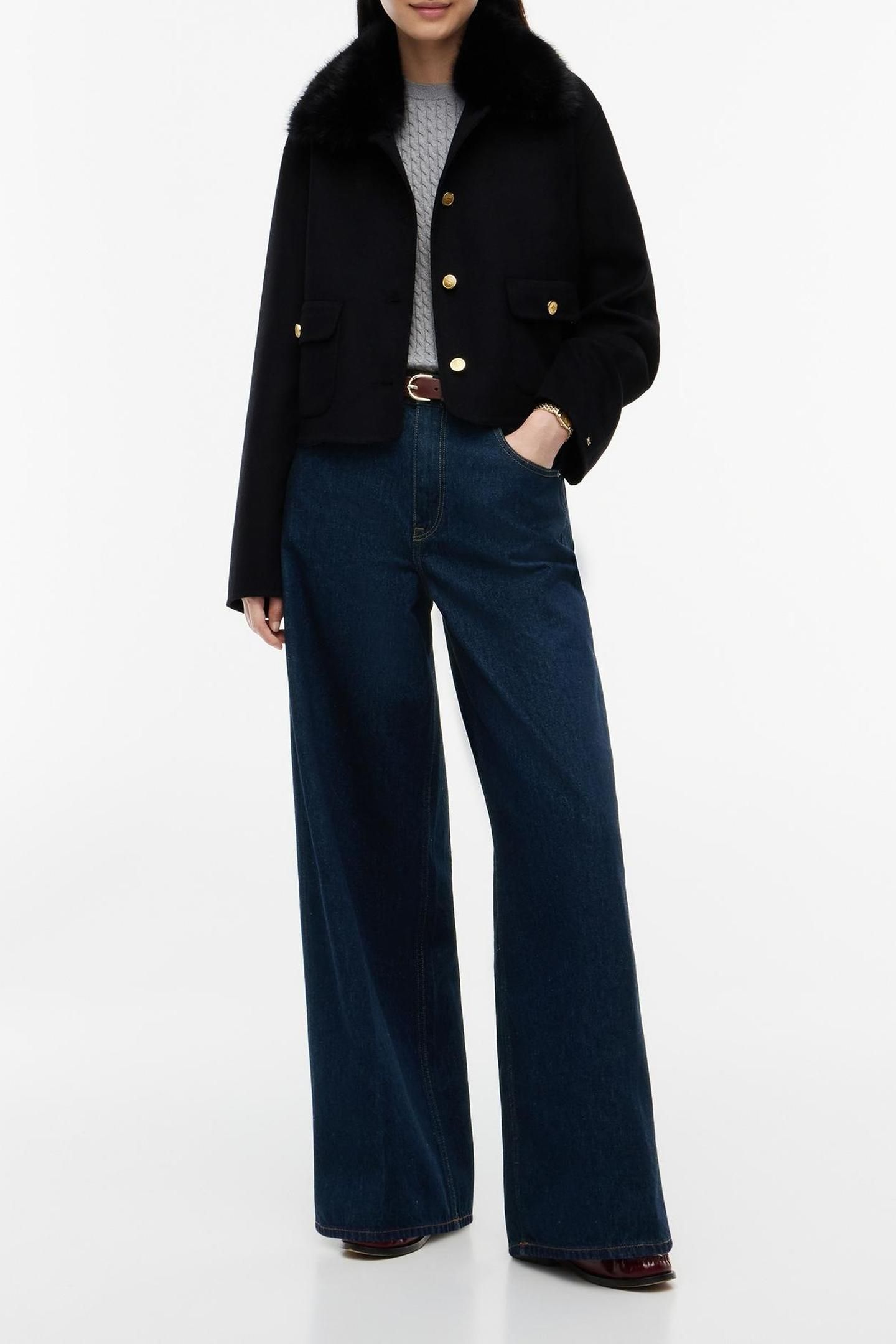 DOUBLE-FACE WOOL LADY JACKET BLACK 3