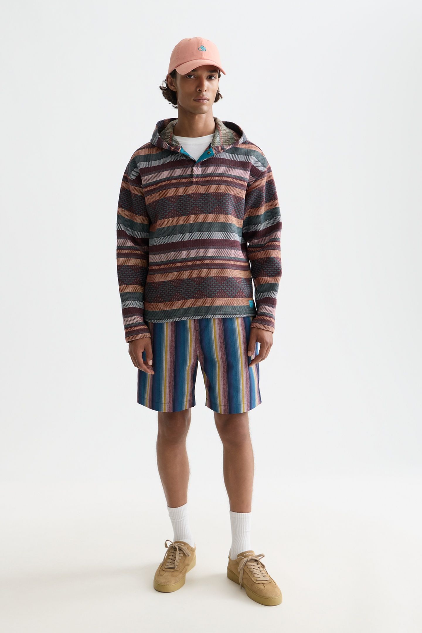 JACQUARD RELAXED-FIT HOODIE NAVY 3