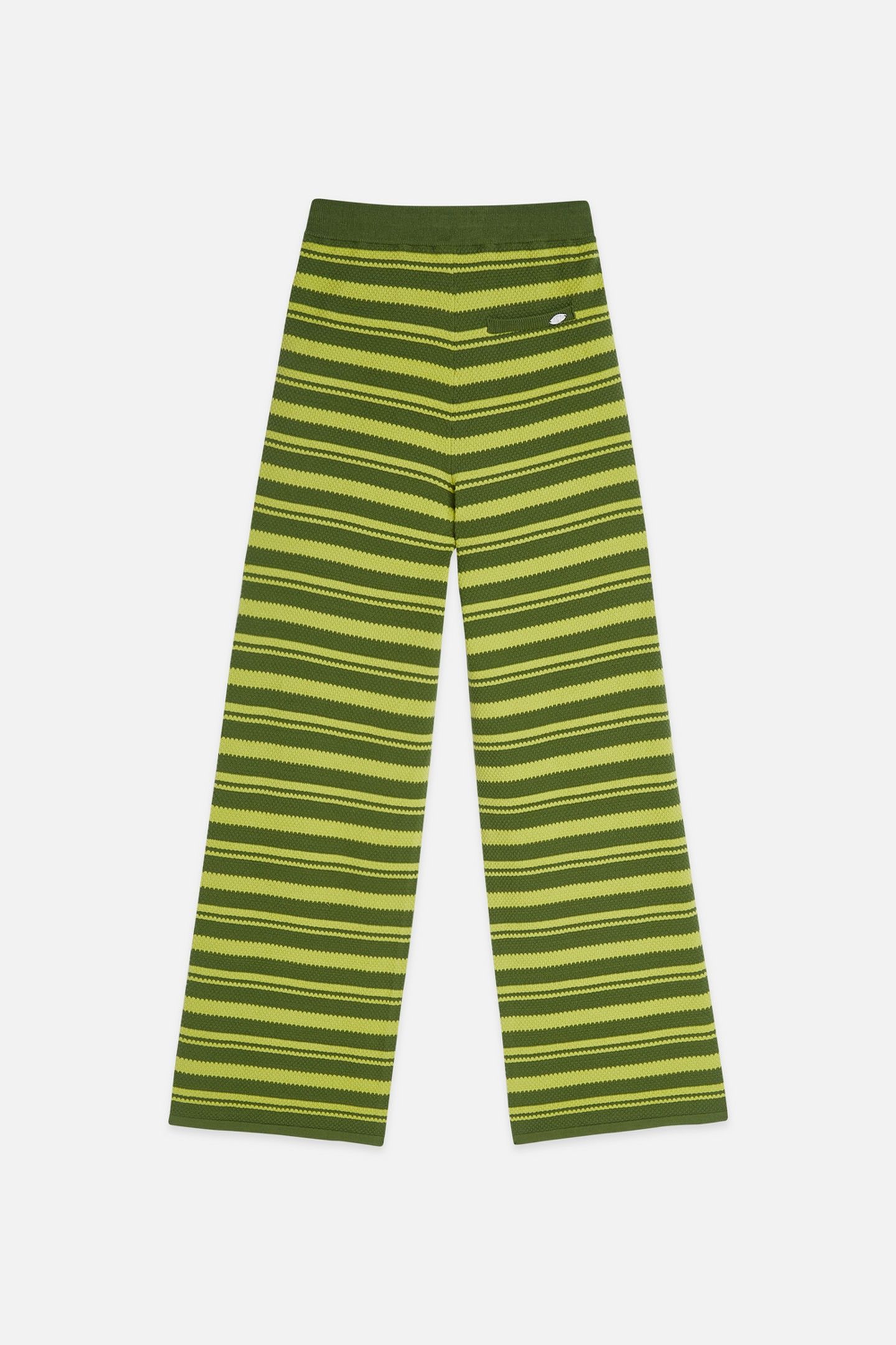 TEXTURED STRIPE KNITTED TROUSERS GARDEN GREEN 5