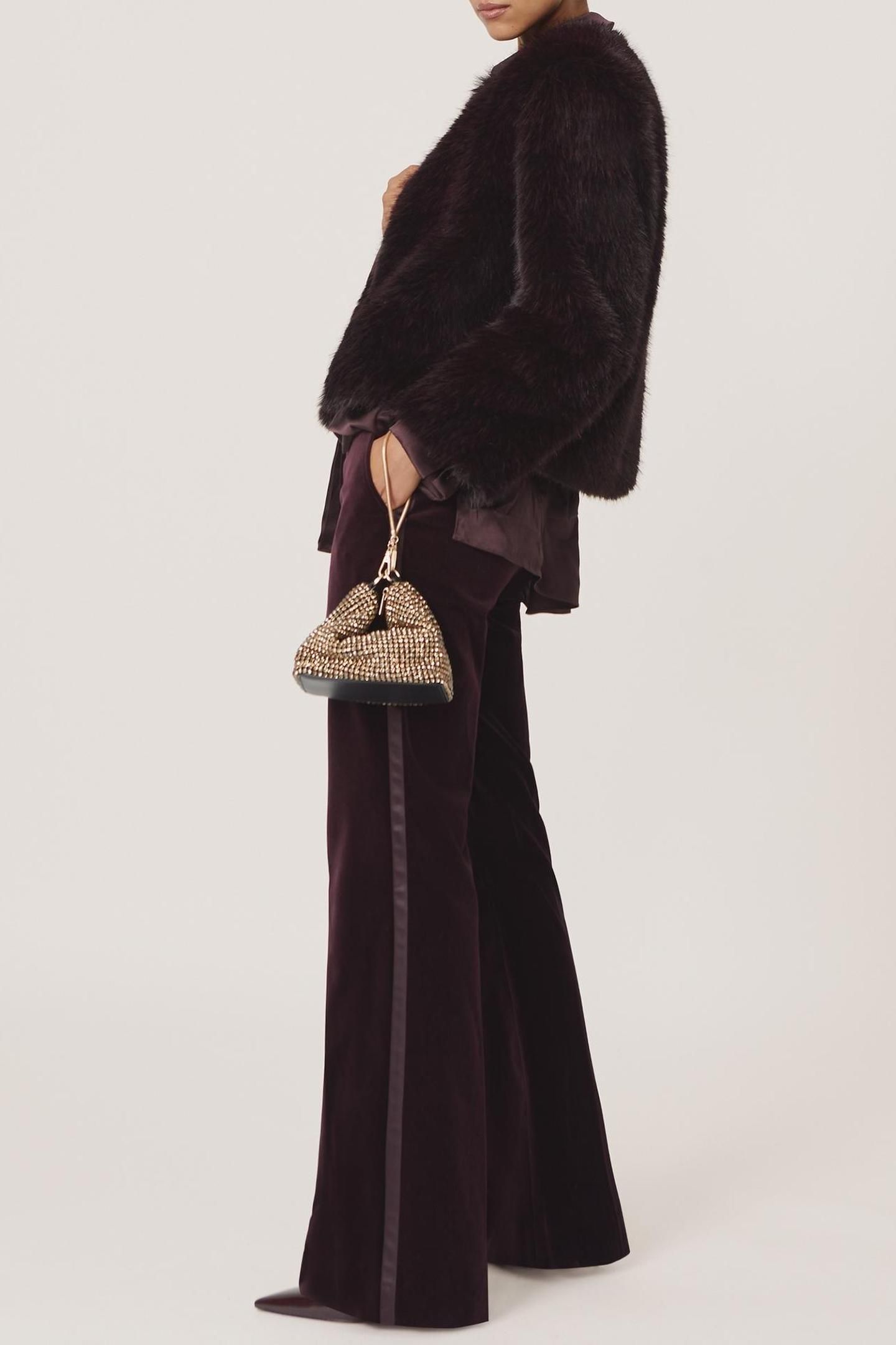 FAUX FUR JACKET BURGUNDY 3