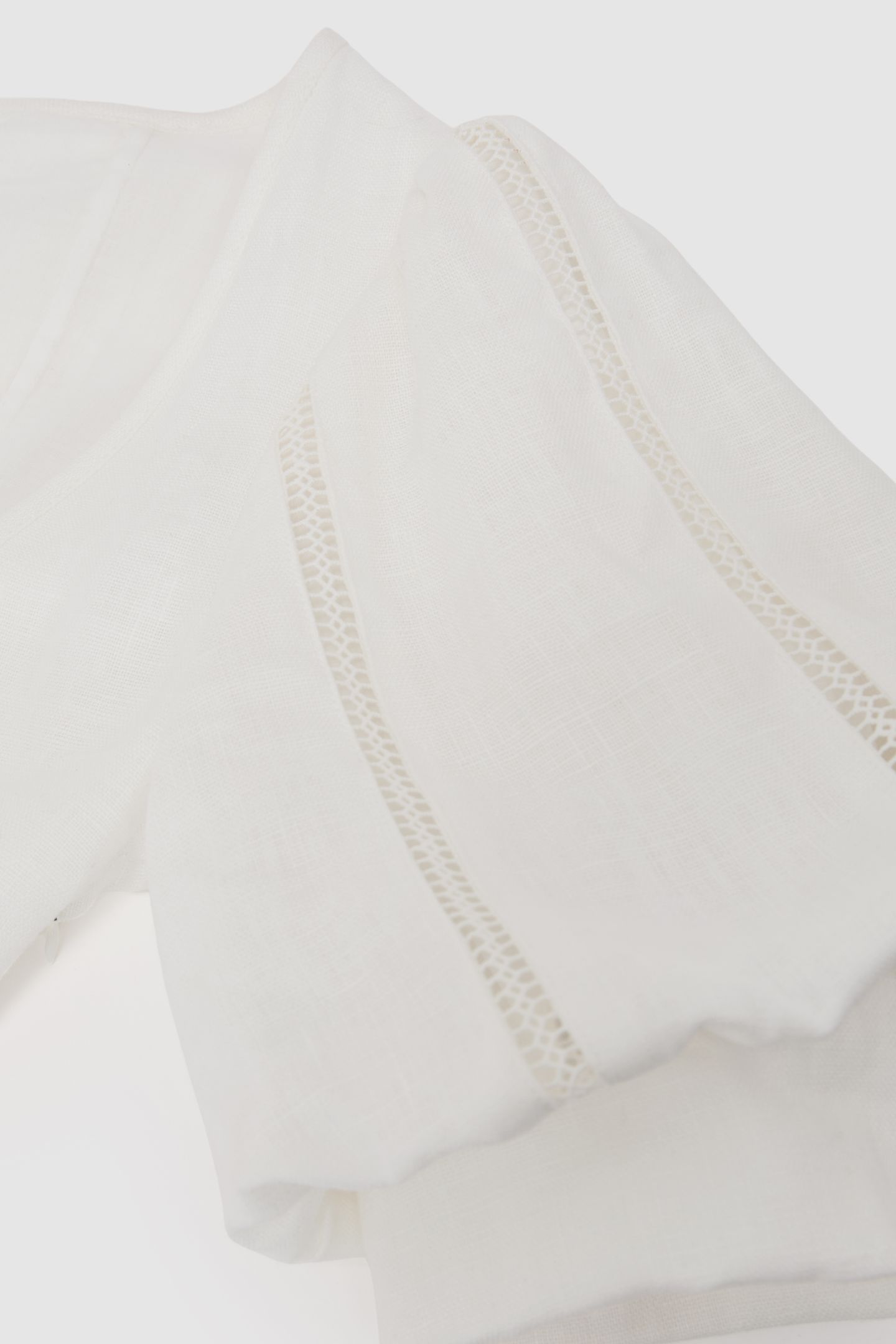 SHORT SLEEVE LINEN MIDI DRESS IVORY 7