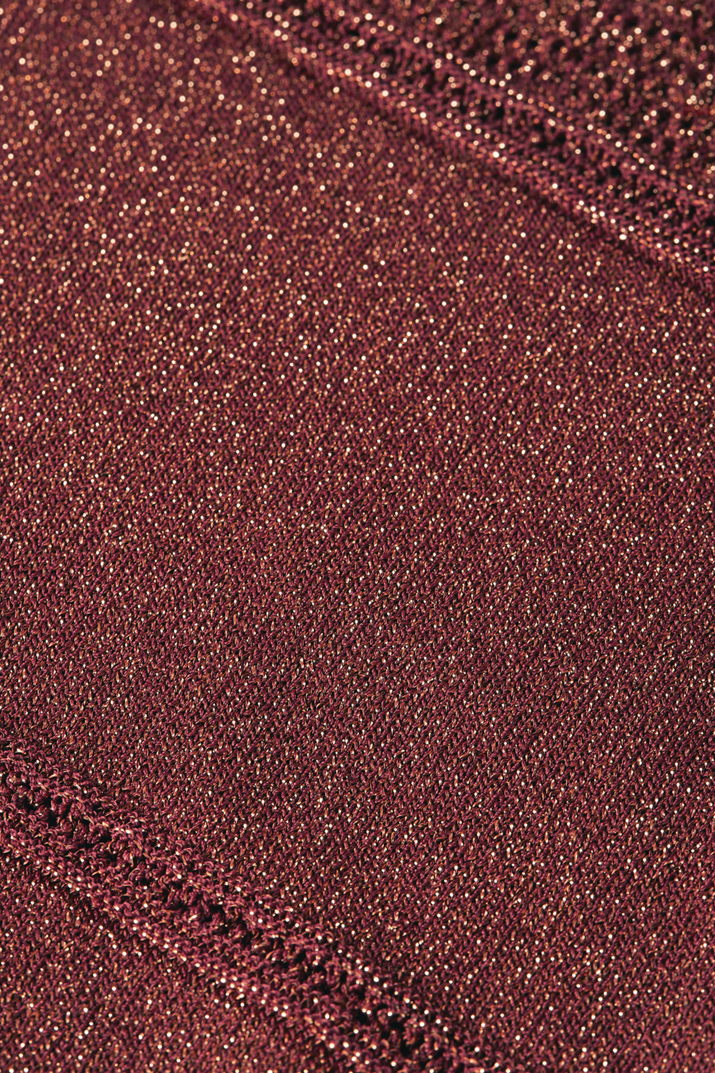 METALLIC POINTELLE KNITTED TUNIC BURNT HENNA 7