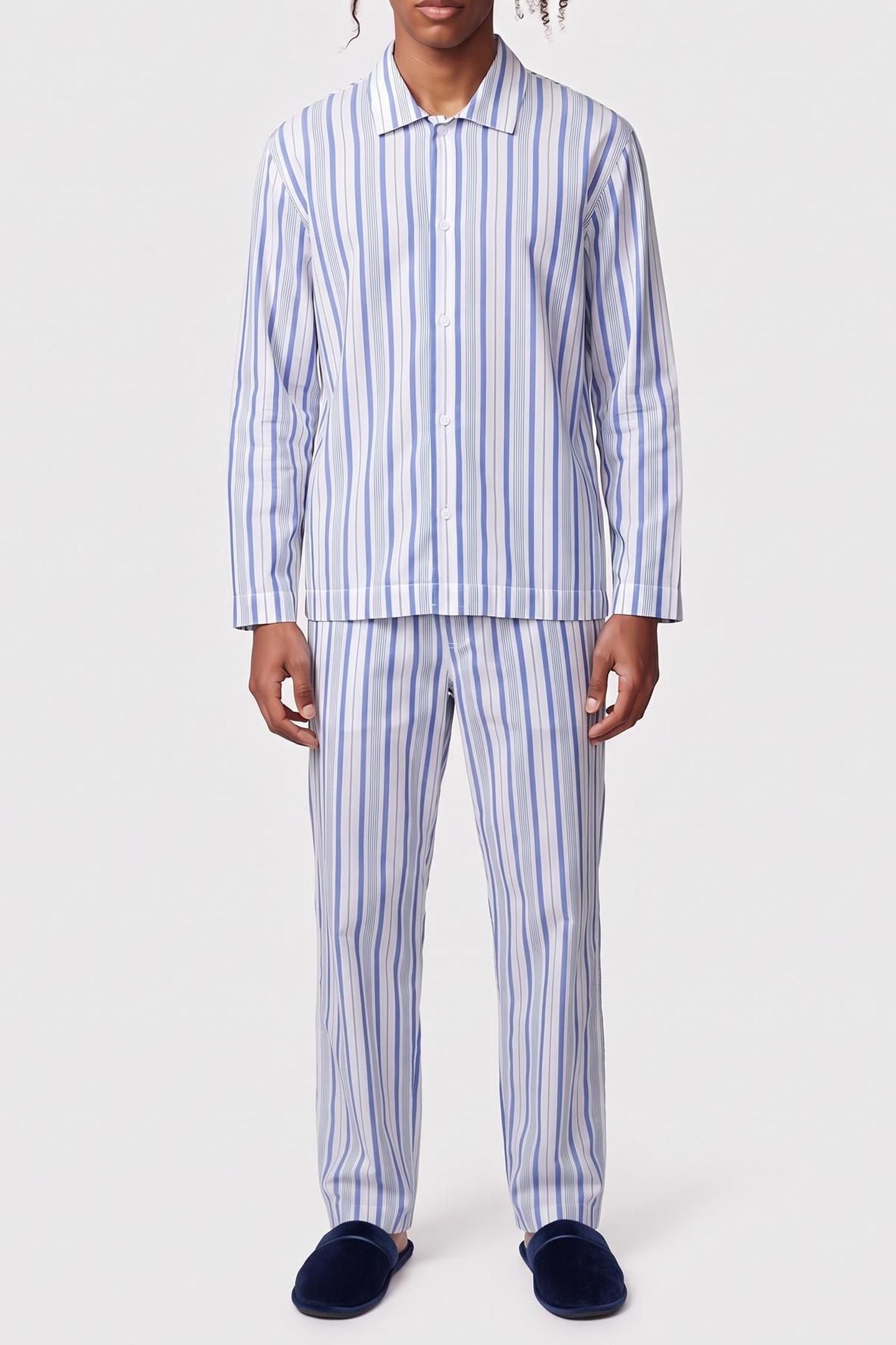 POPLIN L/S BUTTON DOWN SET SWEET STRIPE/WHITE 1