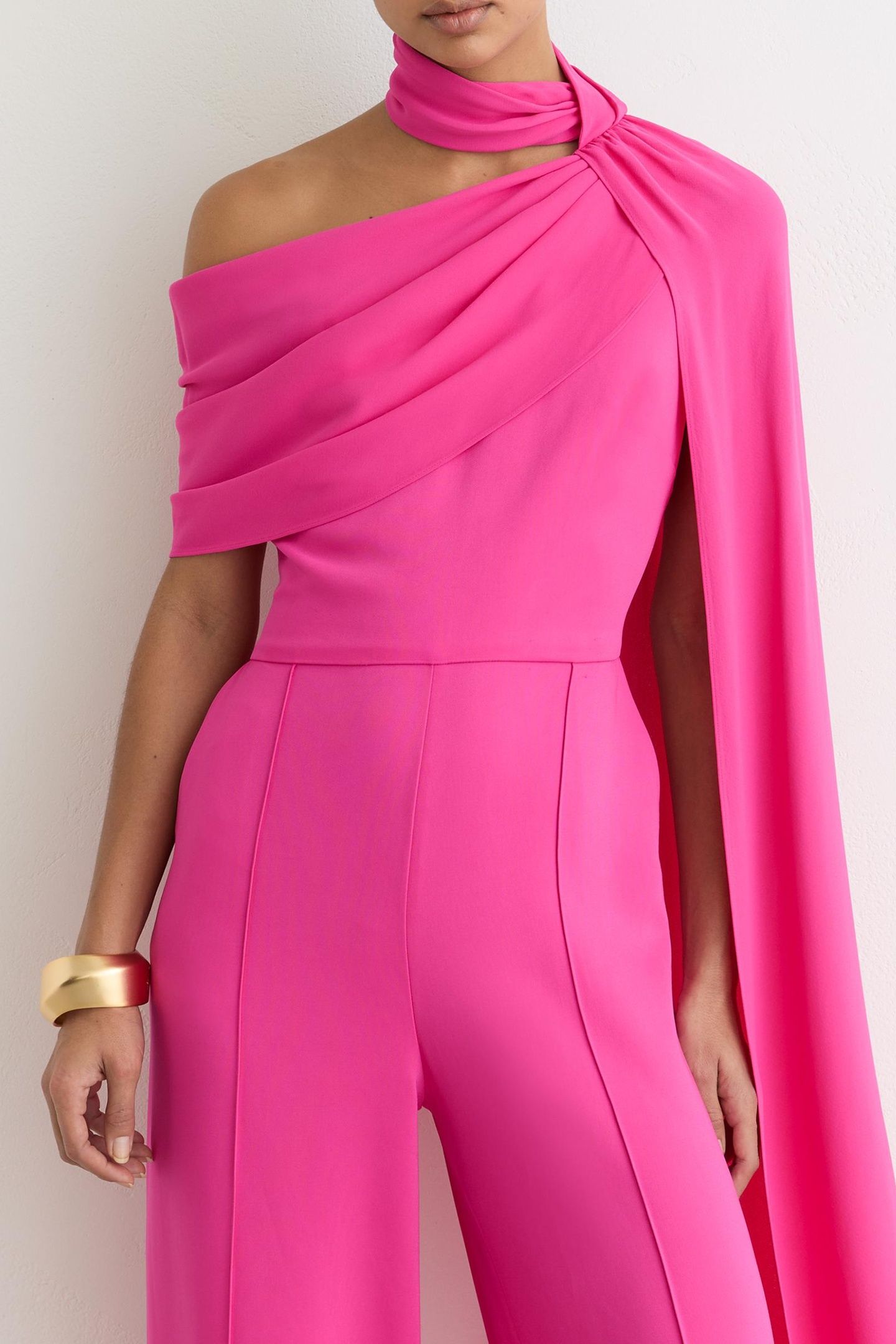 DRAPE DETAIL OCCASION JUMPSUIT RASPBERRY PINK 8