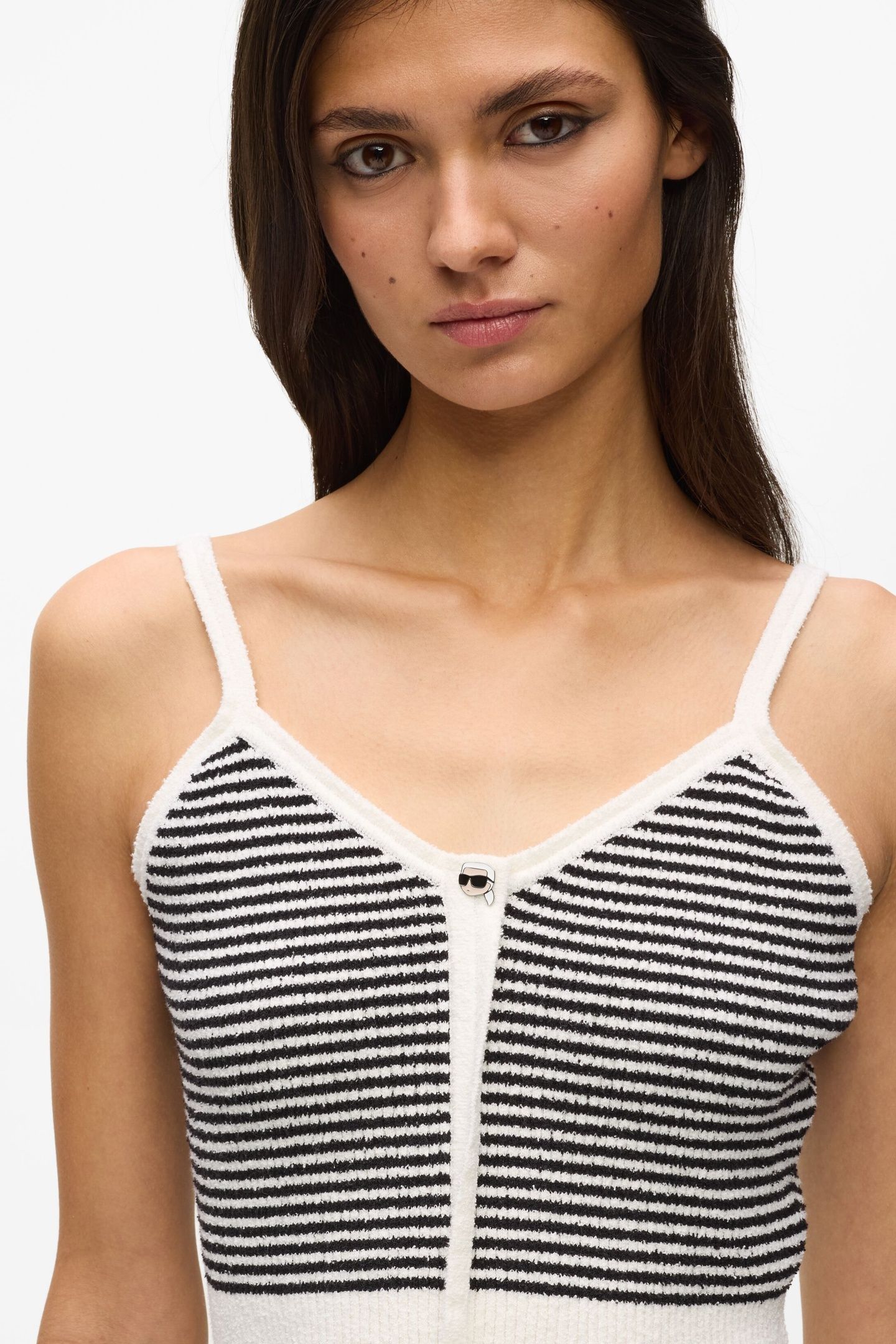 IKON STRIPED KNIT TOP SMALL STRIPE BLACK-WHITE 6