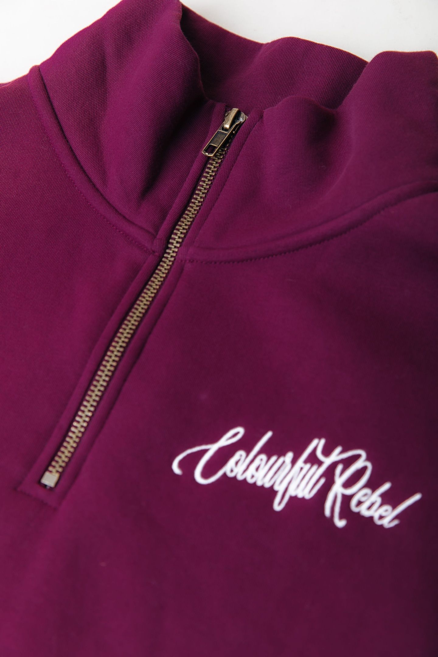 UNI STRIPED CUFF ZIP SWEAT MERLOT RED 4