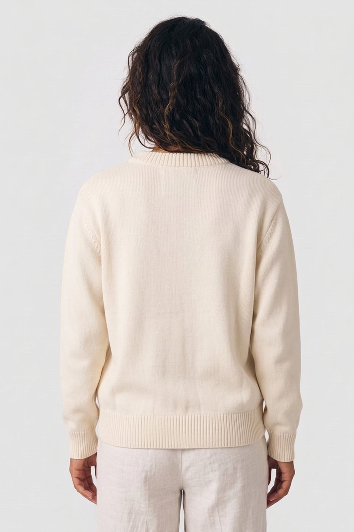 GRAPHIC COTTON C-NECK CREAM 2