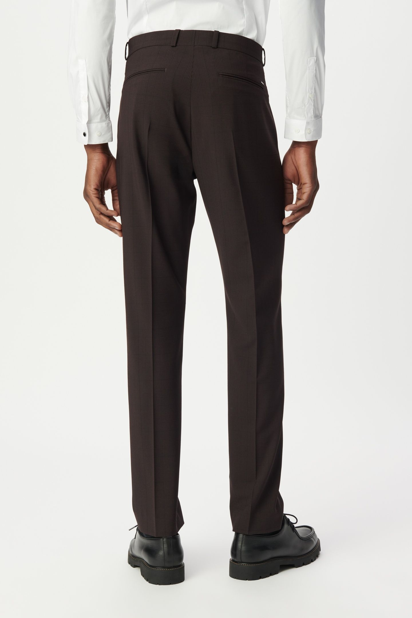 PLUM CHECK TRAVEL SUIT SUIT TROUSERS 2