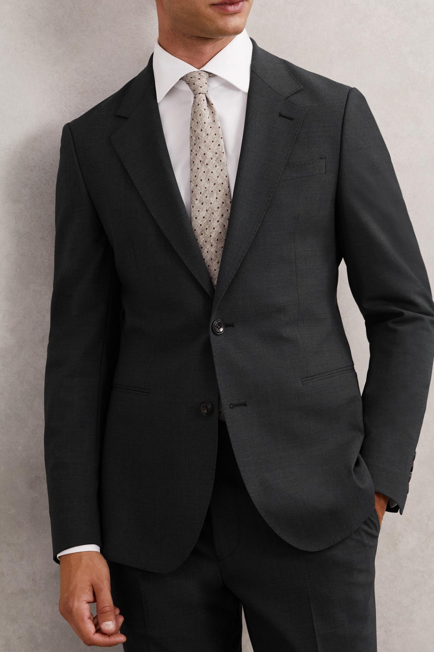 SB 2B NOTCH PLAIN WEAVE BLAZER GREY 3