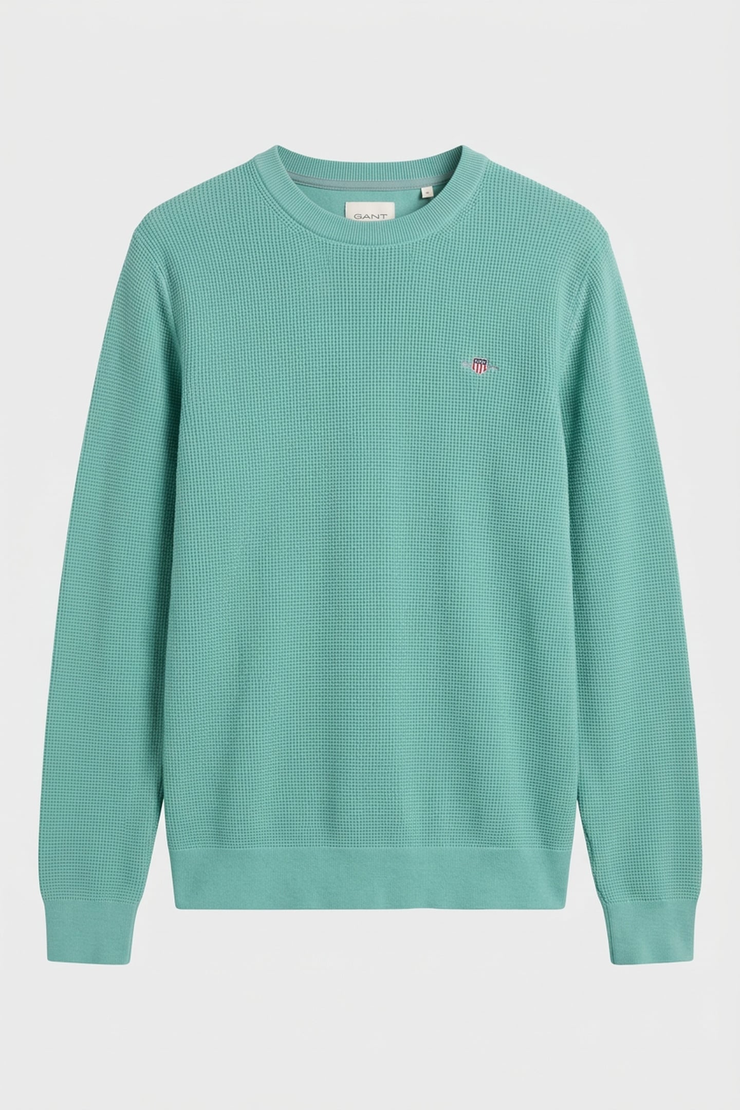 WAFFLE KNIT SWEATER MUTED TURQUOISE 3