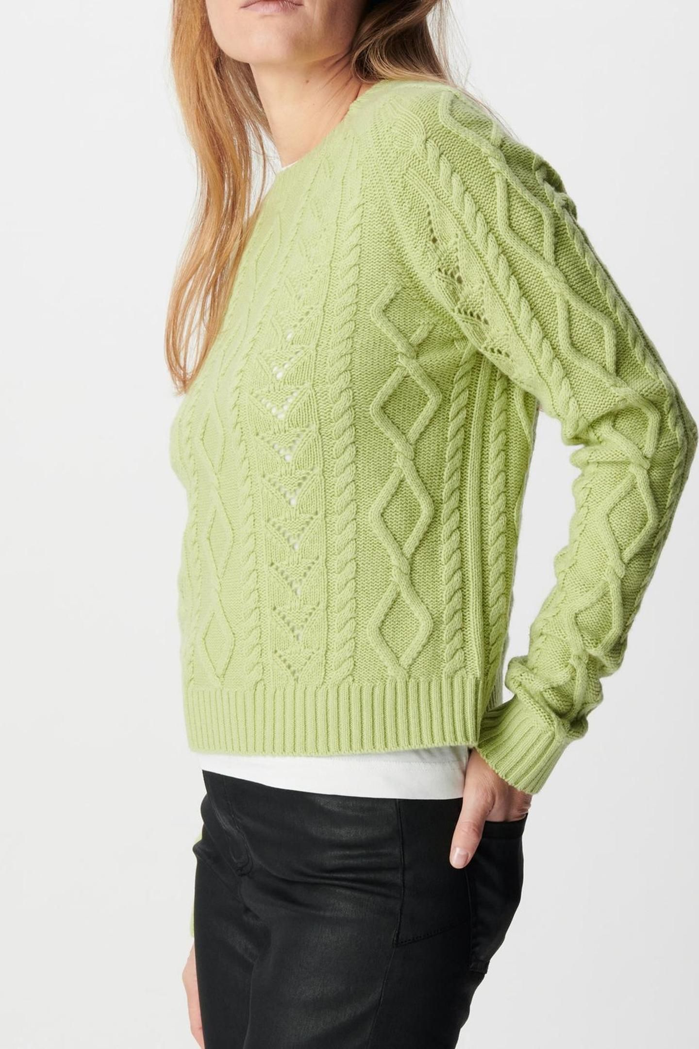 CABLE KNIT MERINO WOOL SWEATER WITH ROUND NECK 6