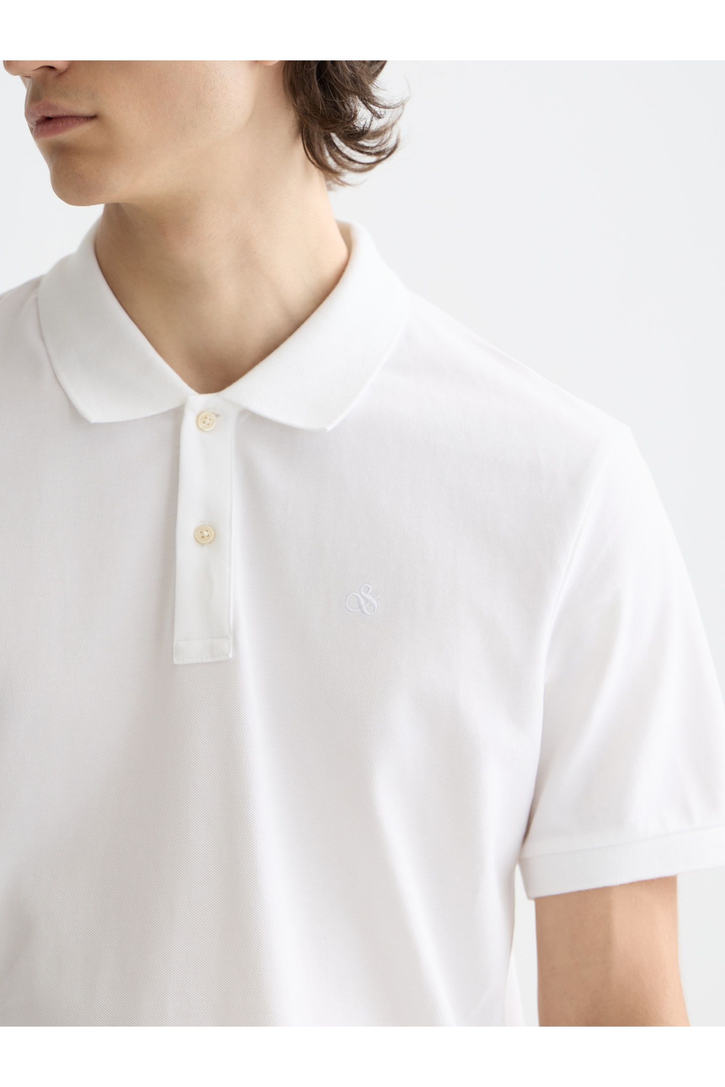 CHEST LOGO REGULAR-FIT PIQUE POLO WHITE TRADITIONAL 6