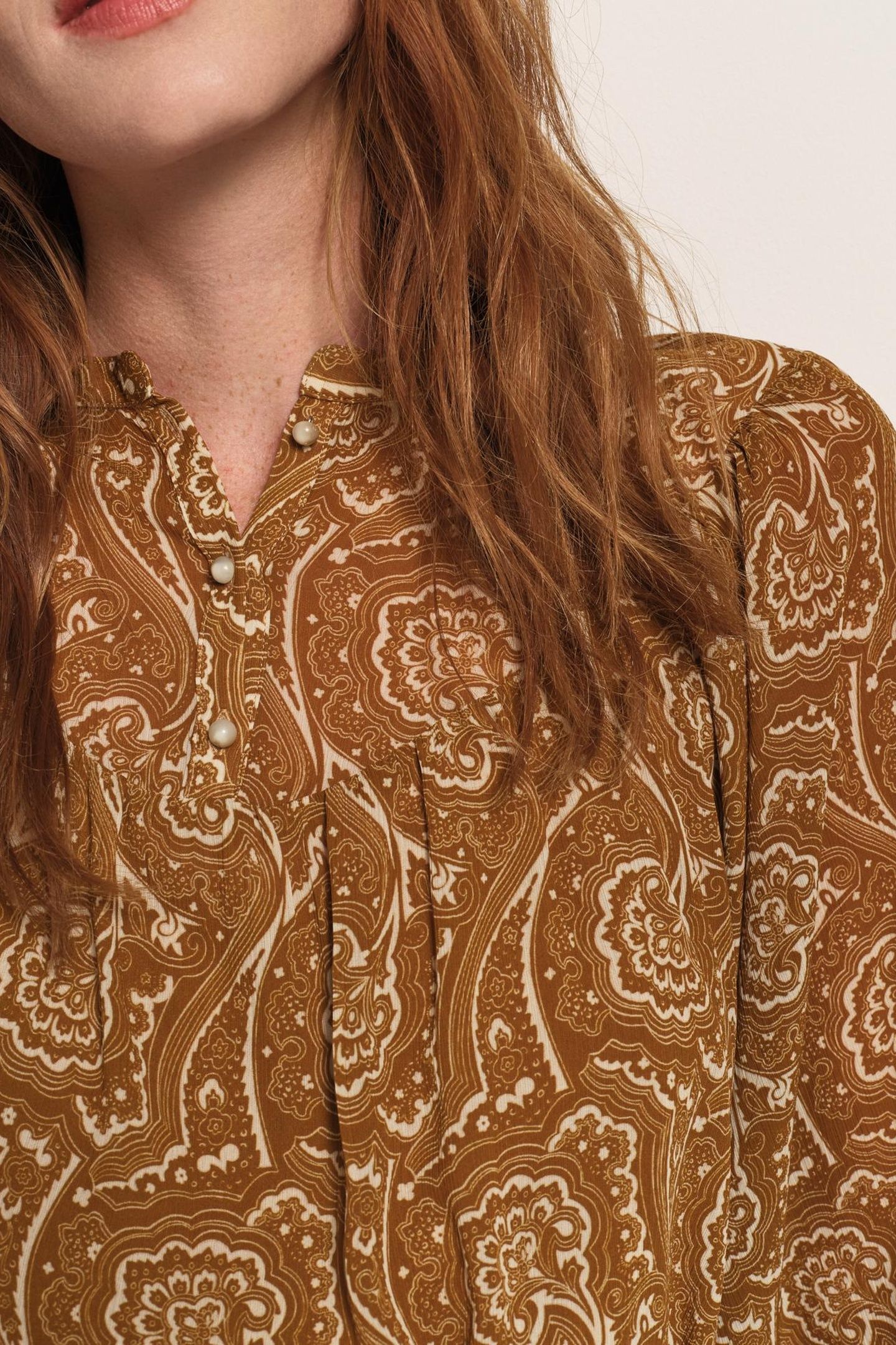 CHIKATO - YELLOW BLOUSE WITH RECYCLED POLYESTER FLORAL HARMO 6