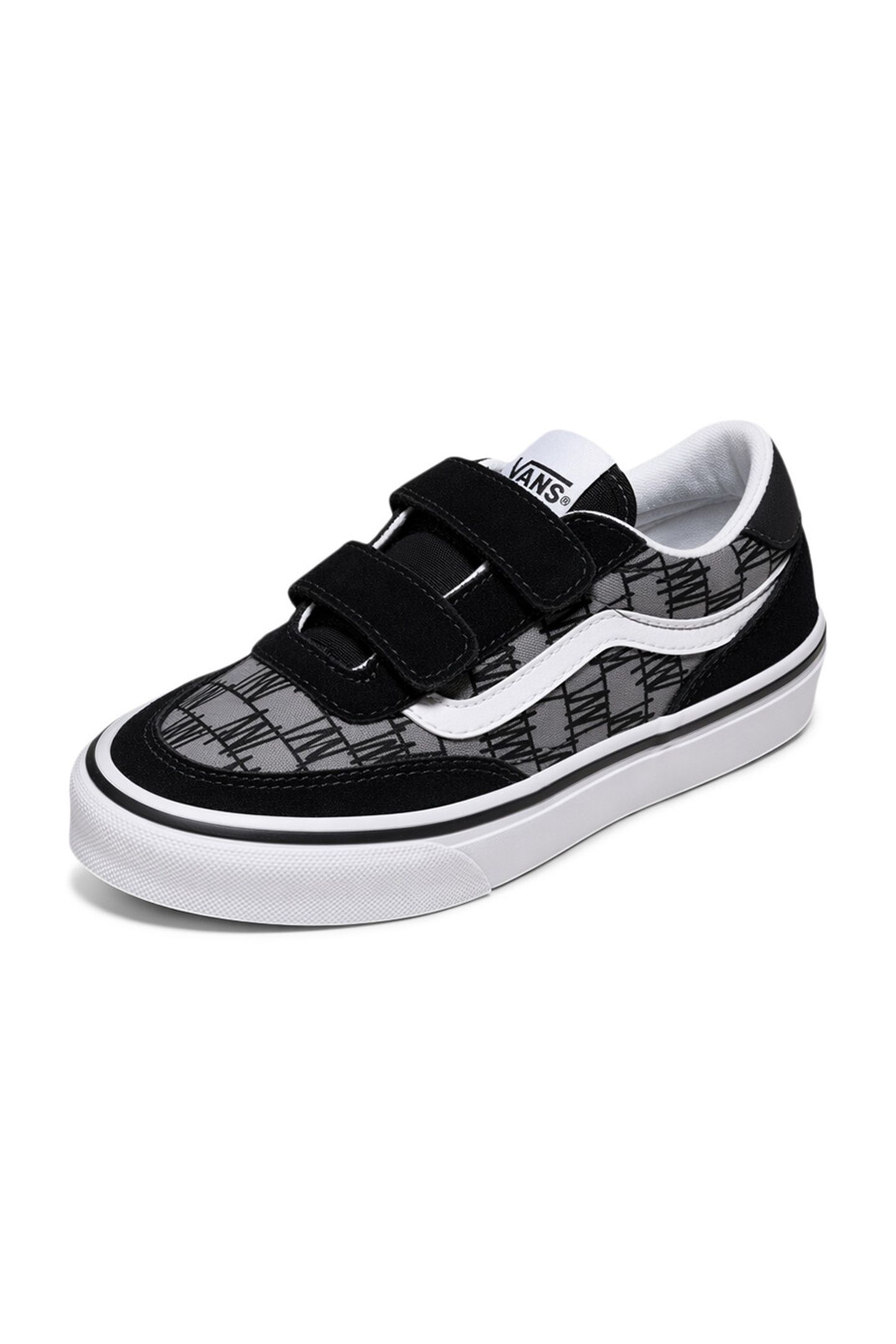 YOUTH UNISEX BROOKLYN LS V SCRIBBLE CHECK BLACK 2
