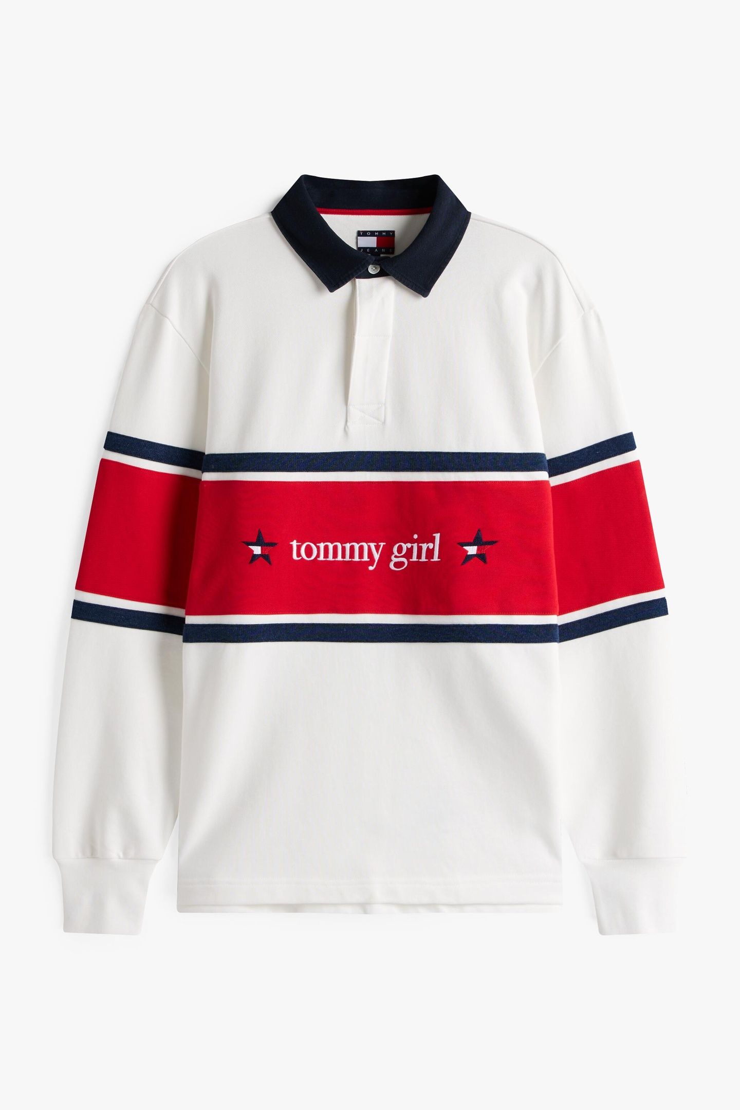 UNISEX TOMMY GIRL RUGBY POLO ECRU 6