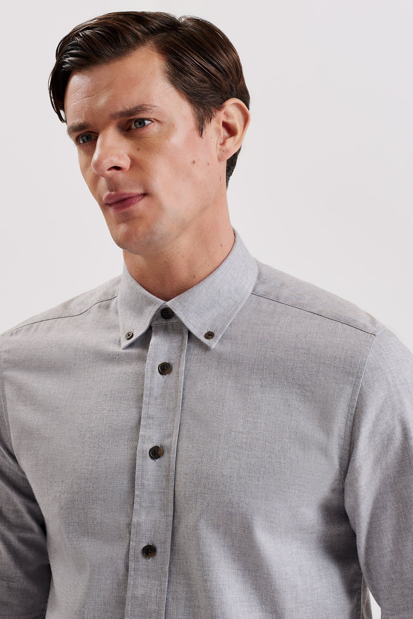 KILLYAN LS REGULAR BRUSHED COTTON SHIRT GREY 5