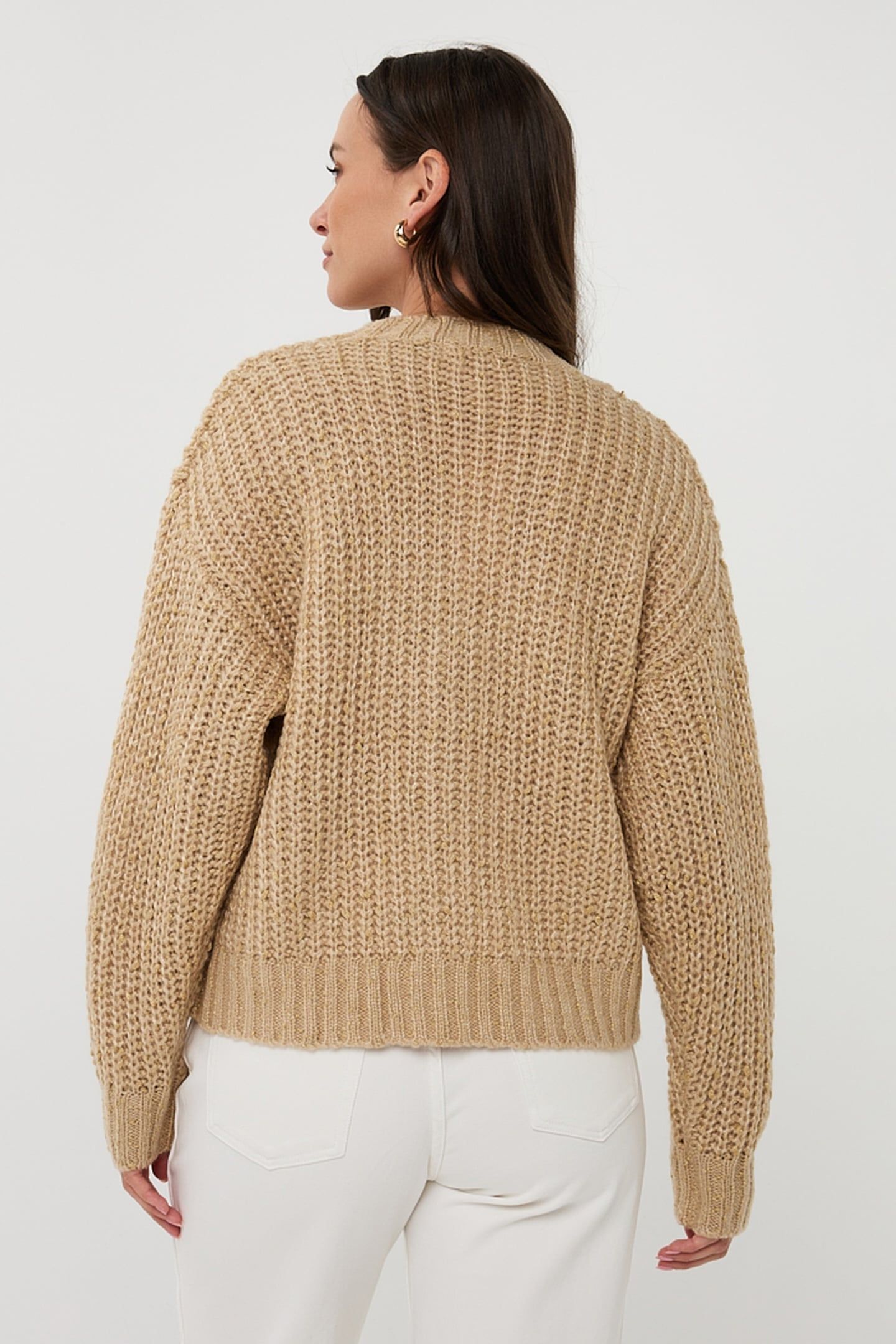 CARDIGAN OVERSIZE LUREX LIGHT SAND 3