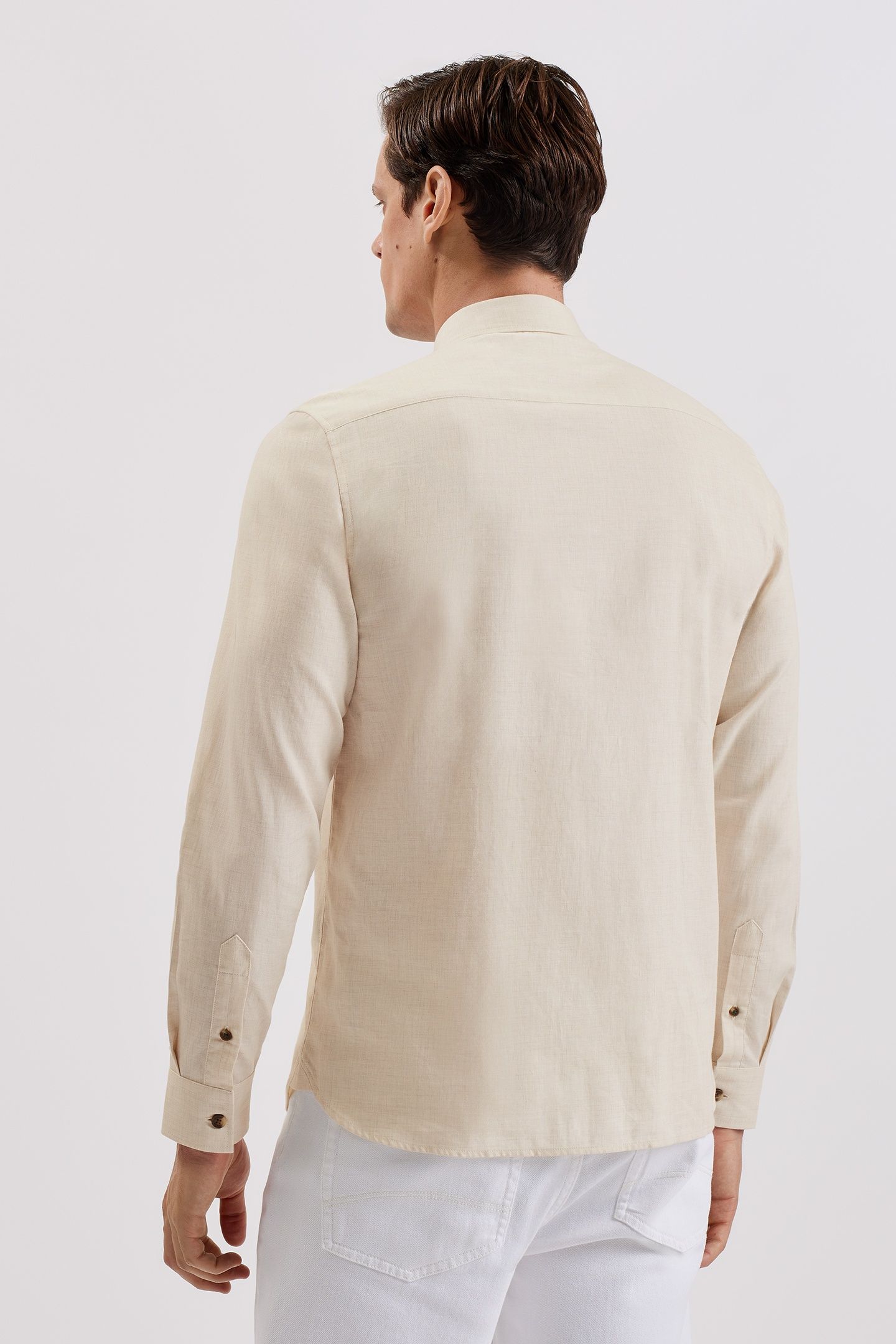 KILLYAN LS REGULAR BRUSHED COTTON SHIRT ECRU 3