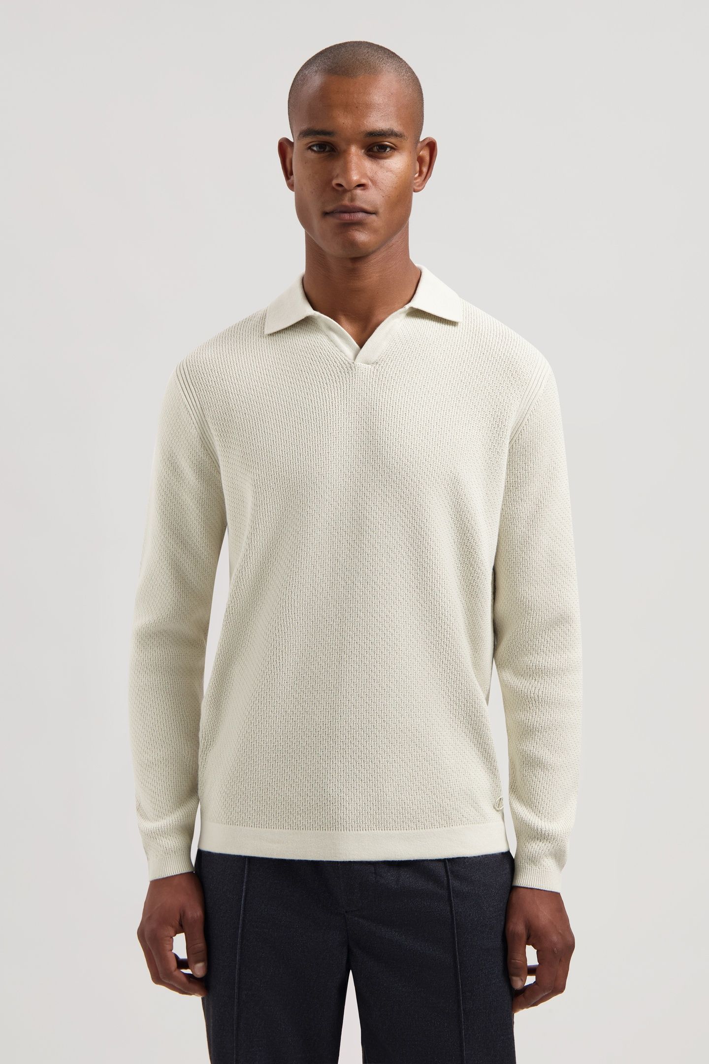 DS_KOSTAS LONGSLEEVE POLO SILVER BIRCH 2