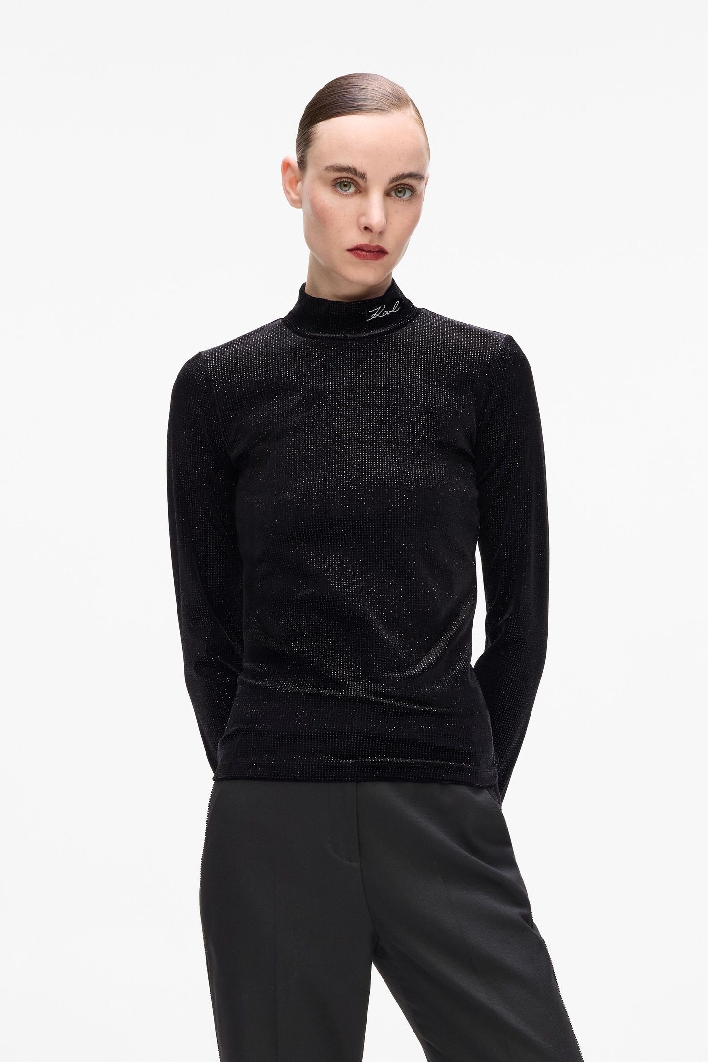 SPARKLE VELVET LONGSLEEVE BLACK 1