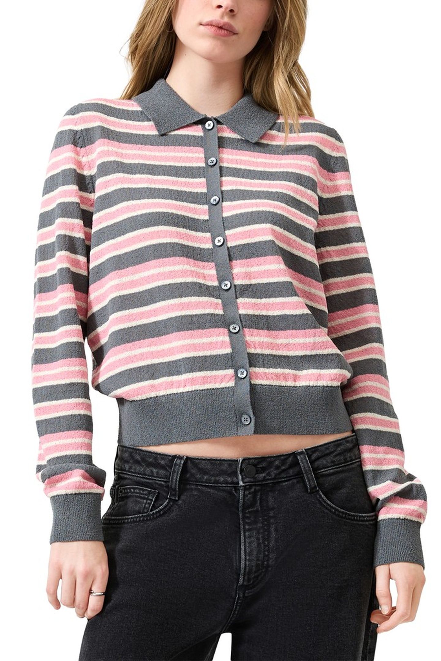 S.OLIVER-QS PULLOVERS GREY/BLACK 1