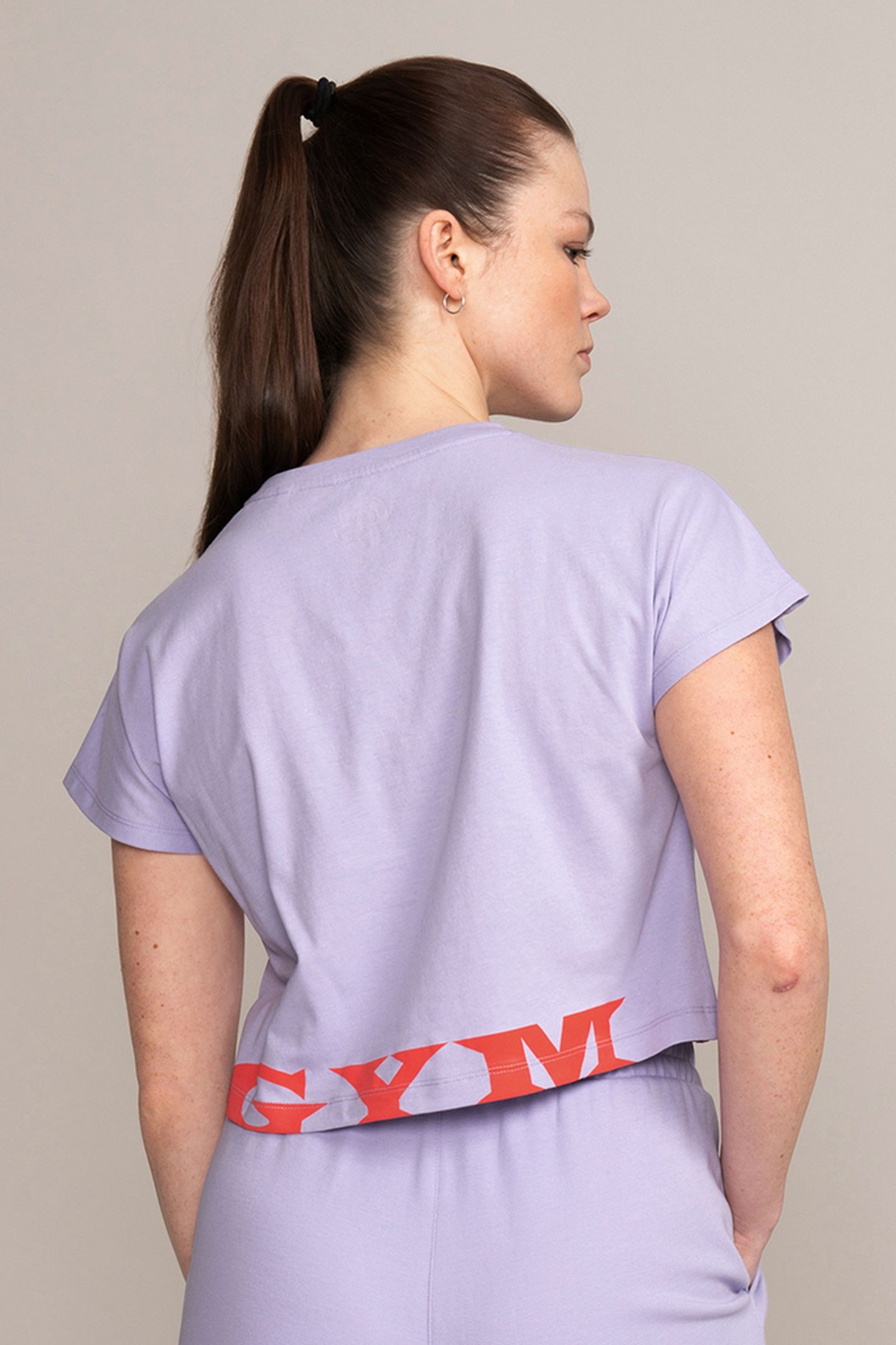 LADIES CROPPED T-SHIRT LAVENDER 3