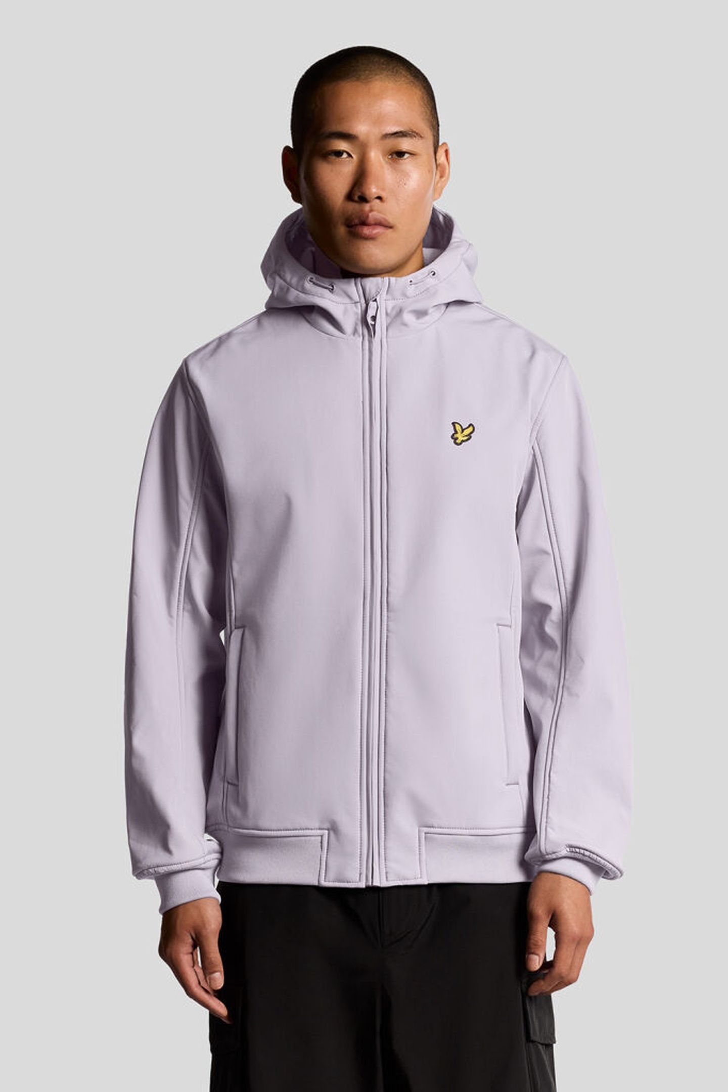 FLEECE BACK SOFTSHELL JACKET ASH LILAC 1