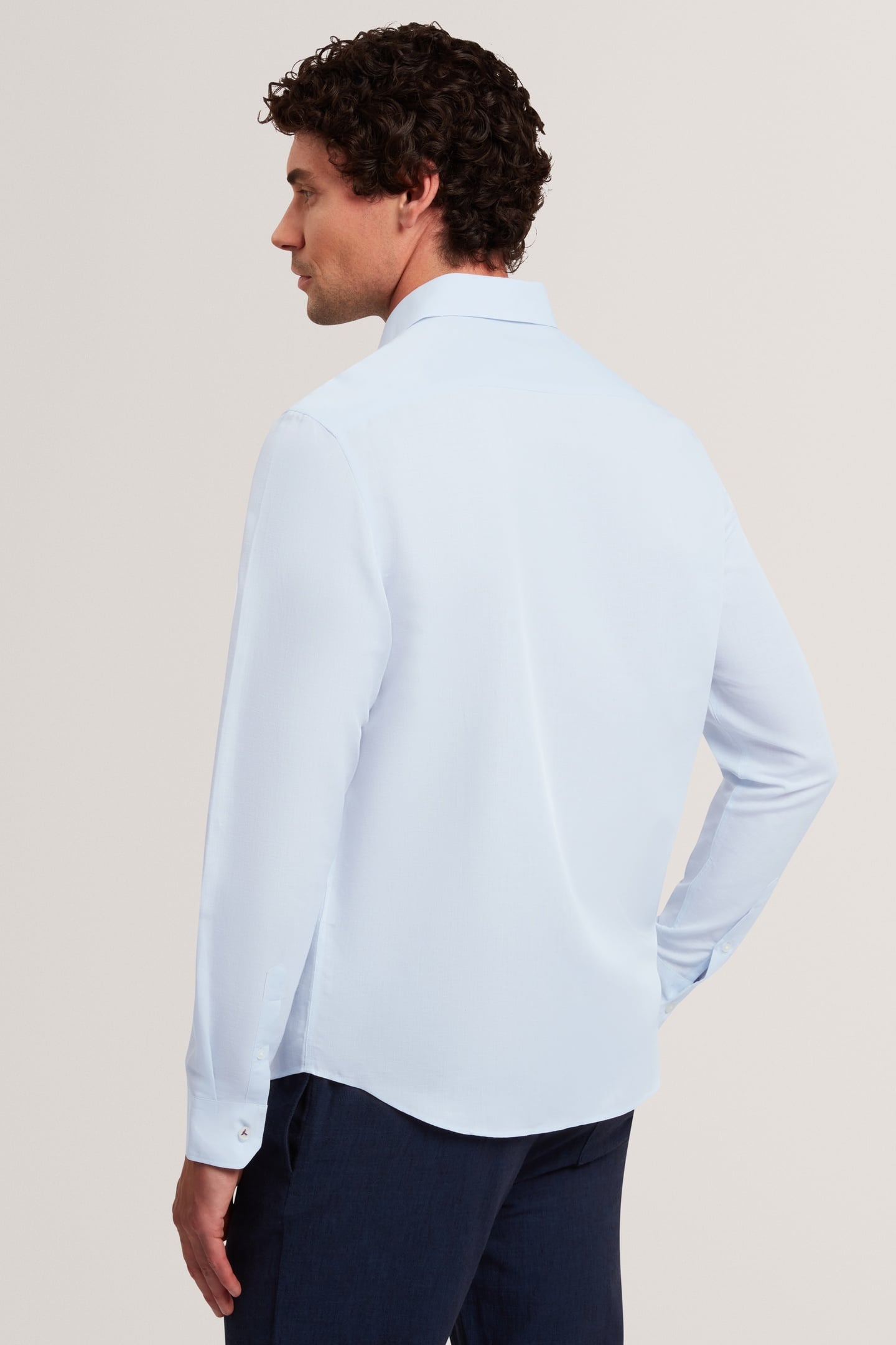 LS REGULAR LINEN BLEND SHIRT BLUE 2