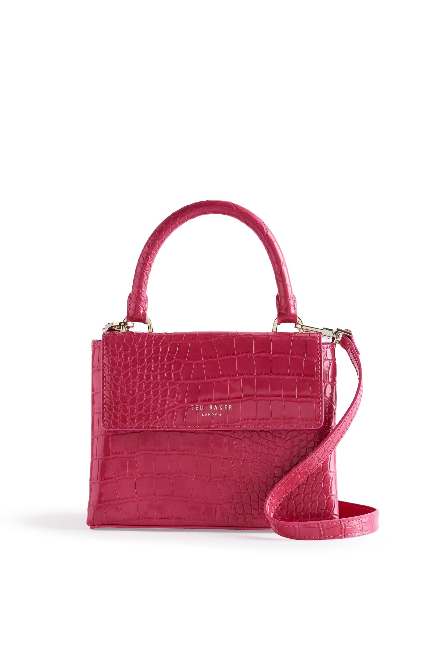 AYNAYA CROC EFFECT TOP HANDLE SMALL PINK 1