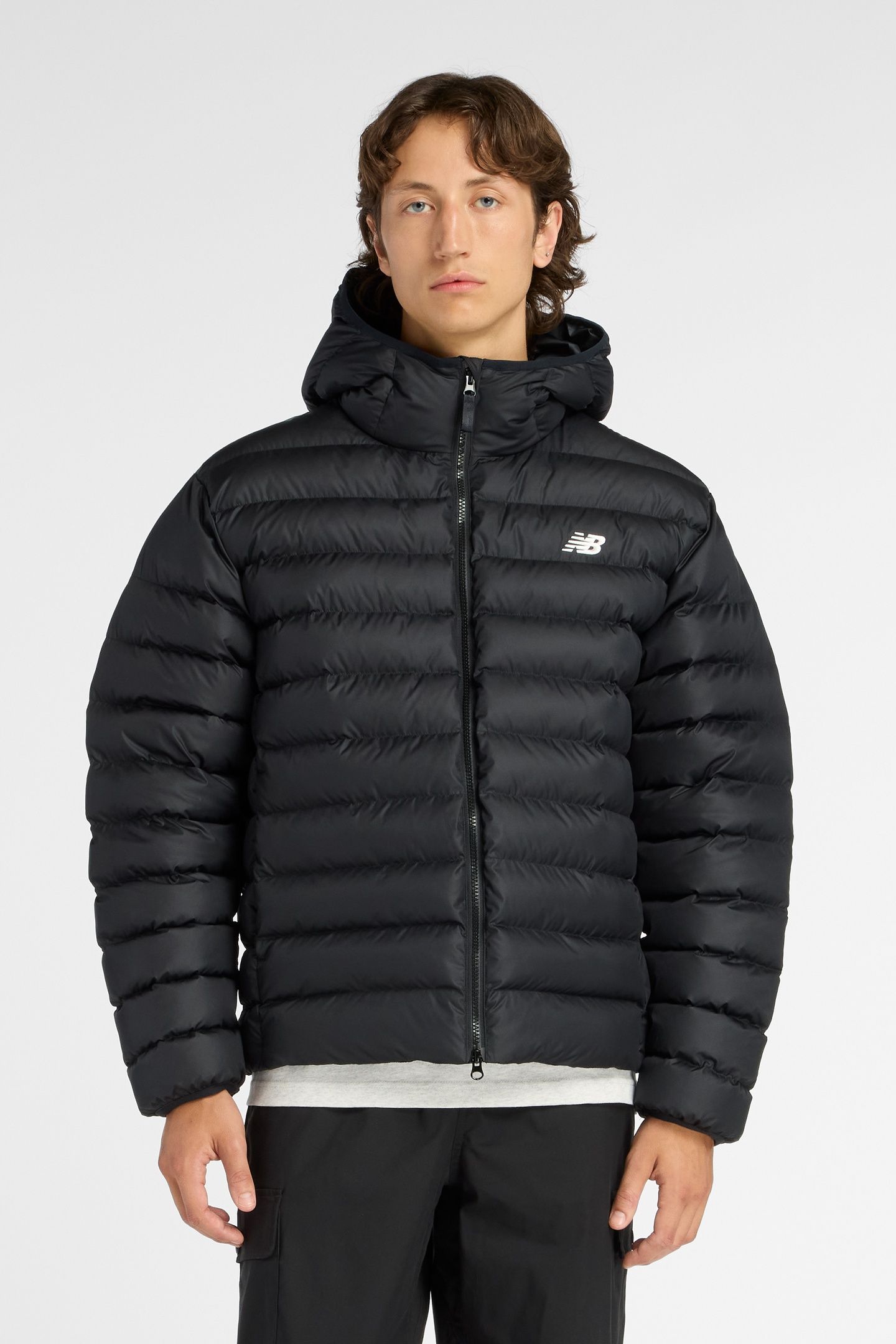 SPORT ESSENTIALS HOODED PUFFER BLACK 1