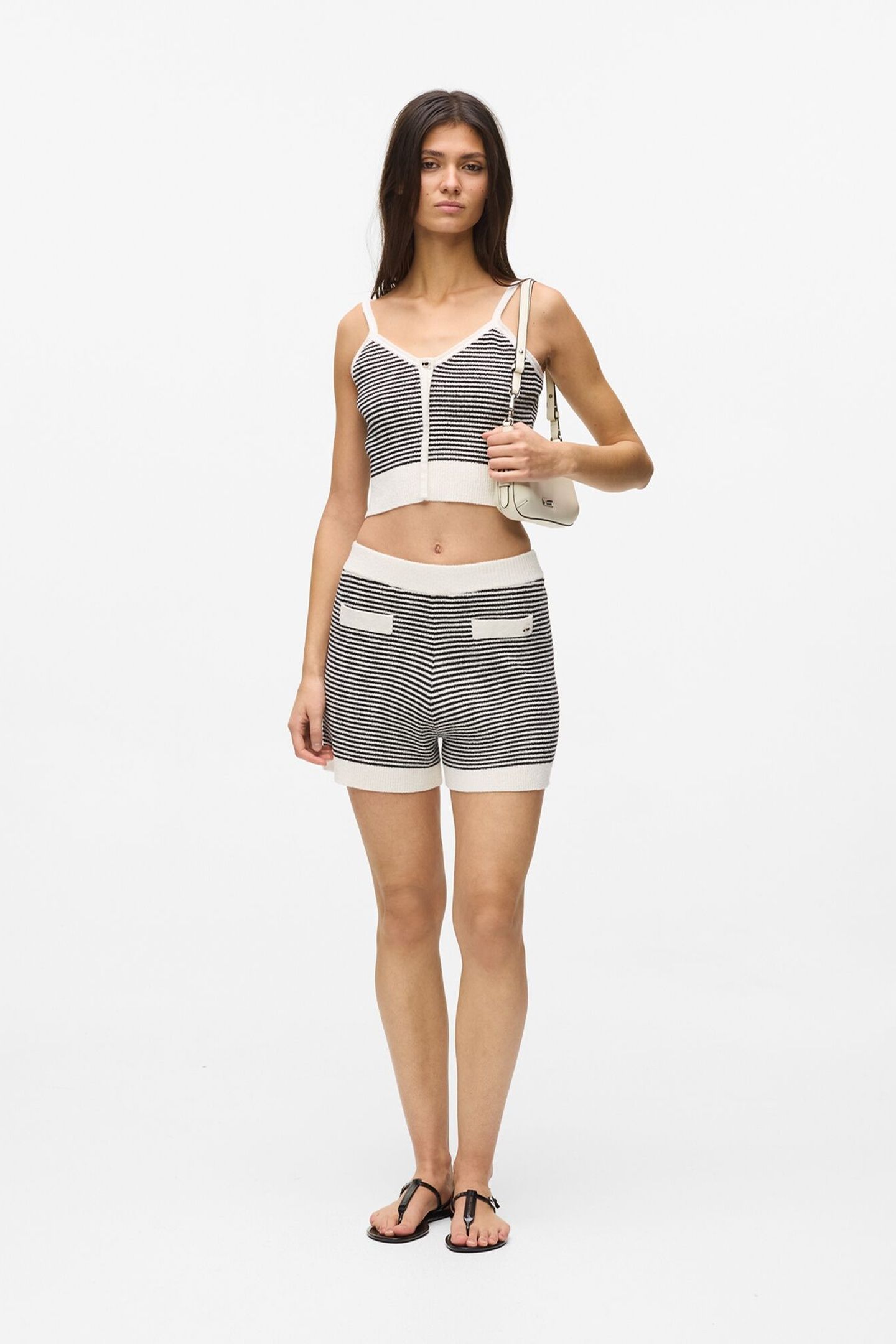 IKON STRIPED KNIT TOP SMALL STRIPE BLACK-WHITE 2