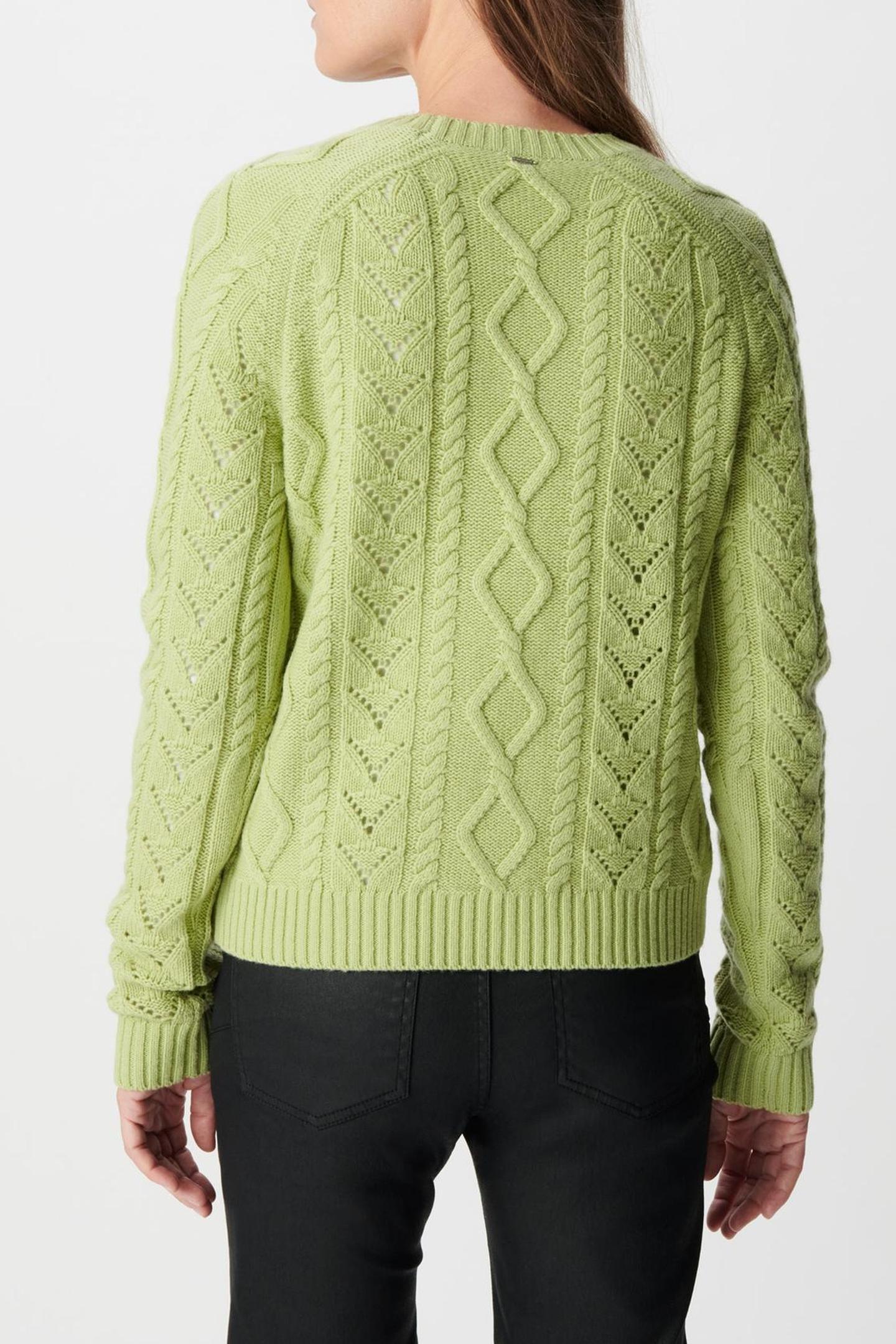 CABLE KNIT MERINO WOOL SWEATER WITH ROUND NECK 2