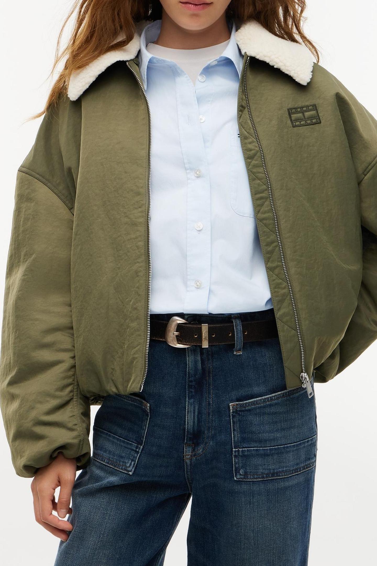 FUR COLLAR UTILITY JACKET GREEN 2
