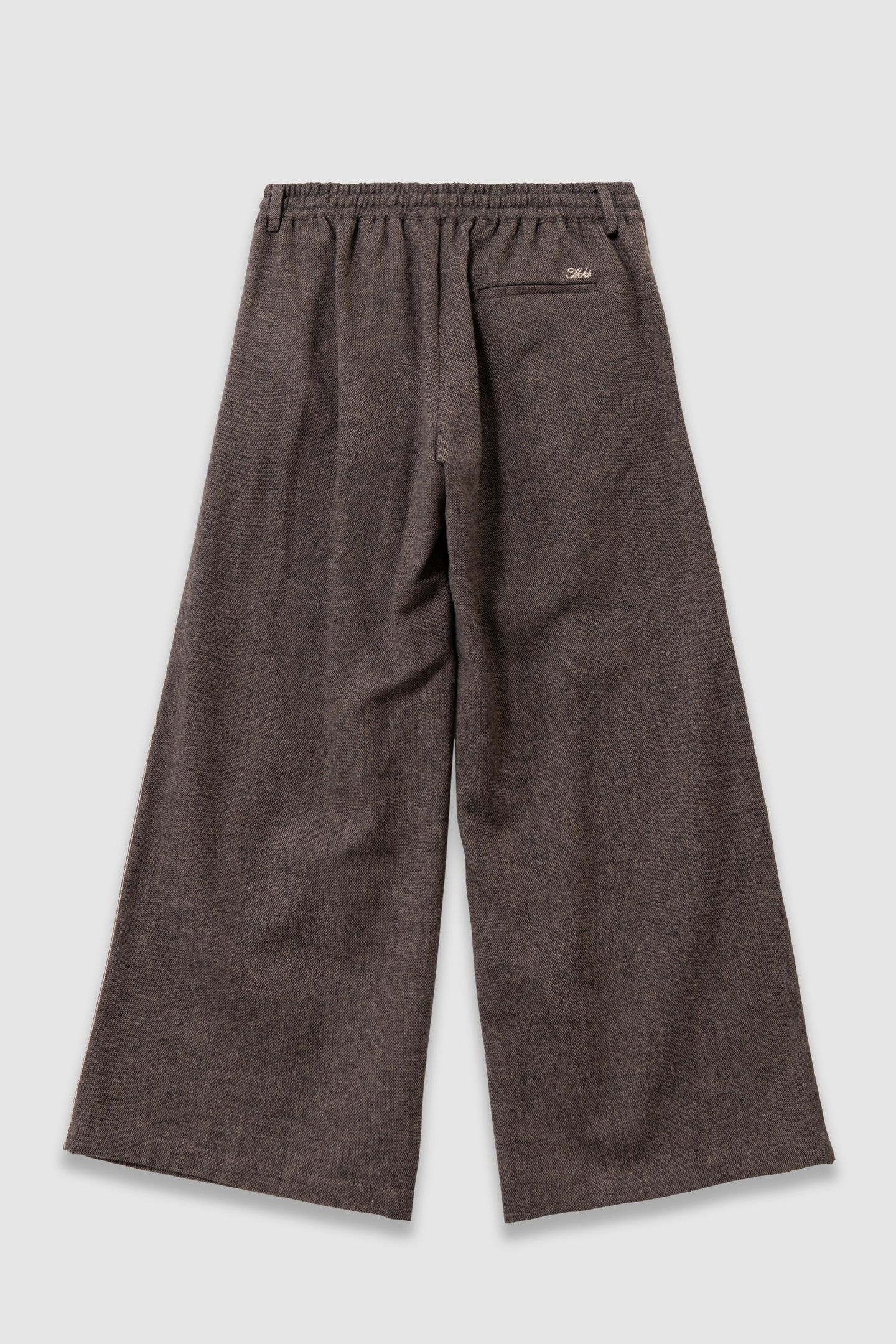 GIRLS’ BROWN MARL FLANNEL WIDE-LEG TROUSERS 2