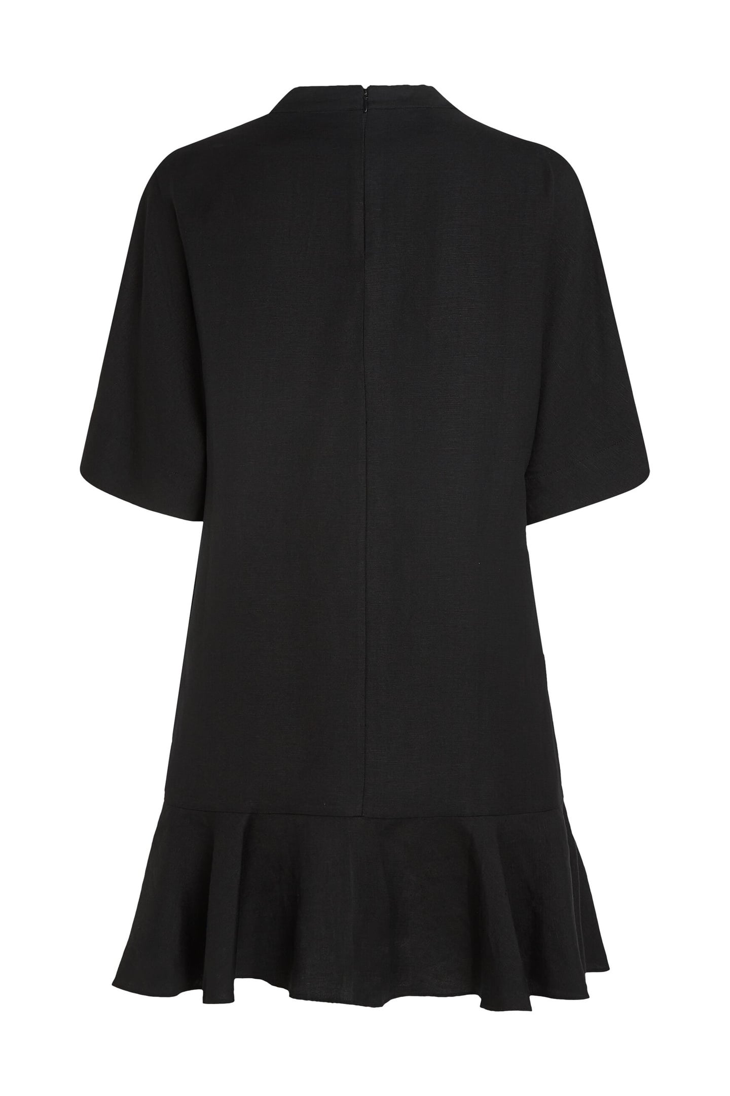 LINEN BLEND SHIFT DRESS BLACK 5