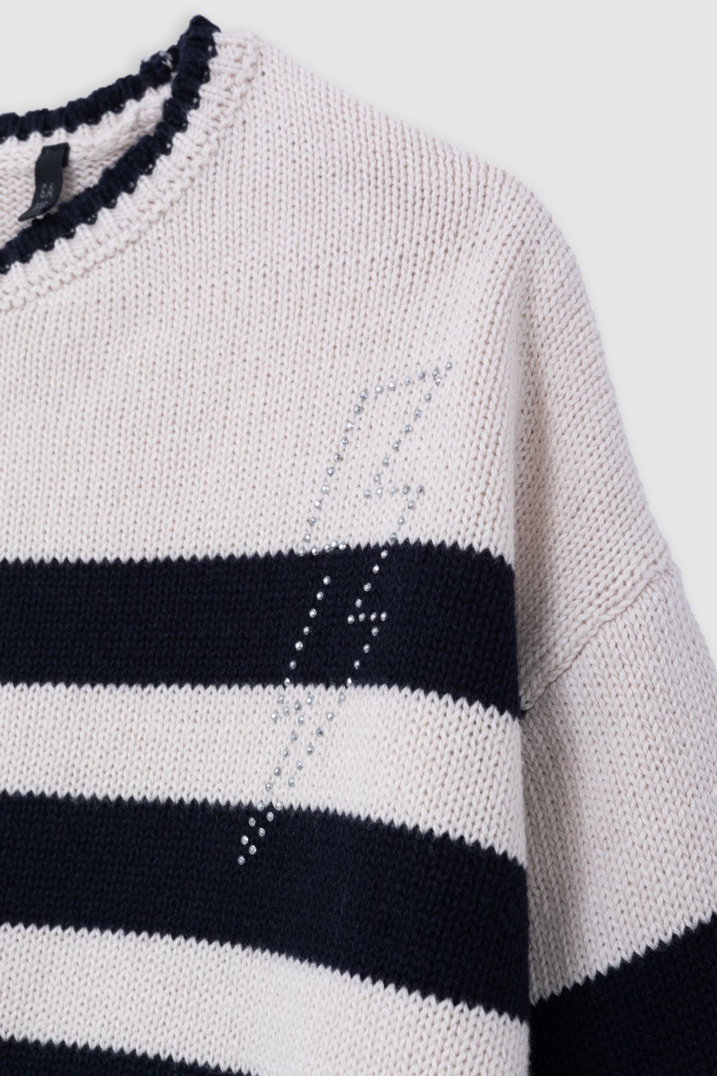 GIRL’S ORGANIC SAILOR-STRIPE SWEATER, DIAMANTE LIGHTNING 4