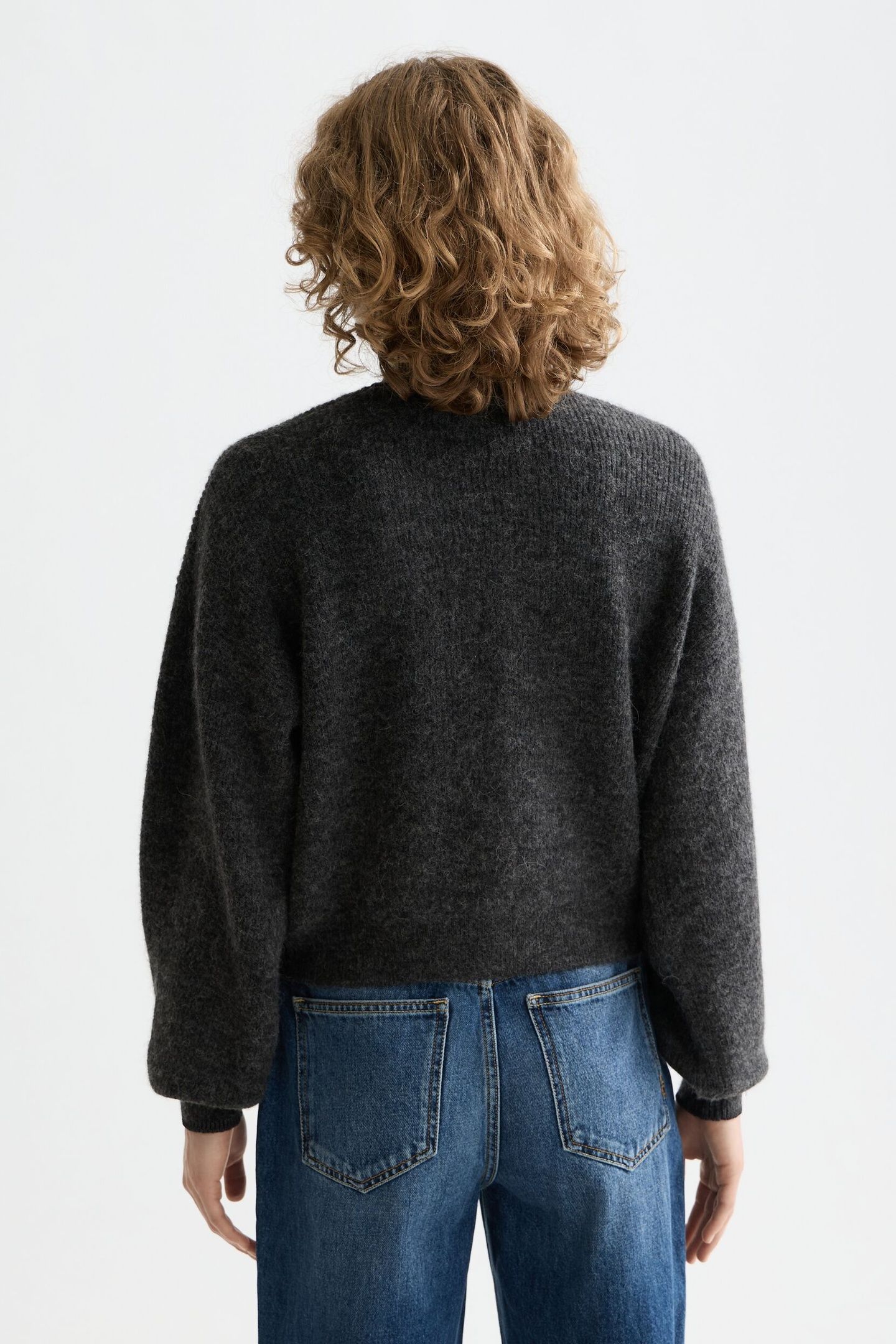 CORE FUZZY RELAXED CARDIGAN MEDIUM GREY 2