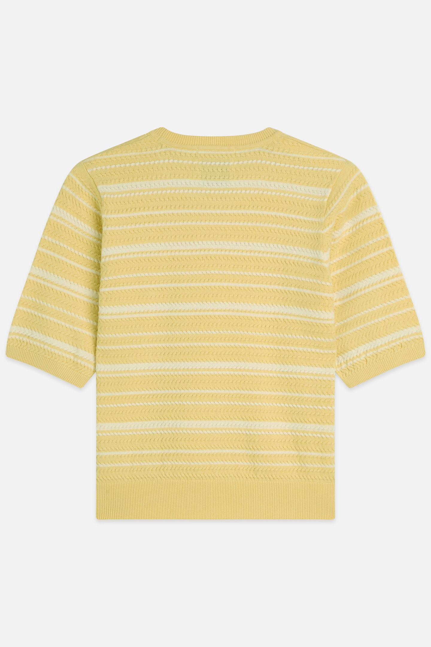 TEXTURED STRIPE KNITTED TEE PARSNIP STRIPE 5