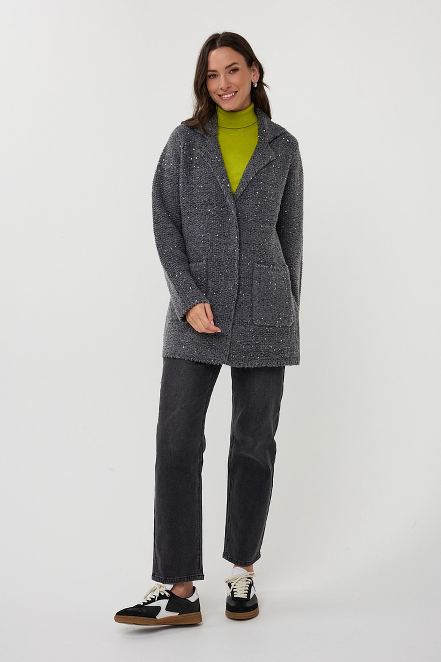 CARDIGAN BLAZER DARK GREY MELANGE 2