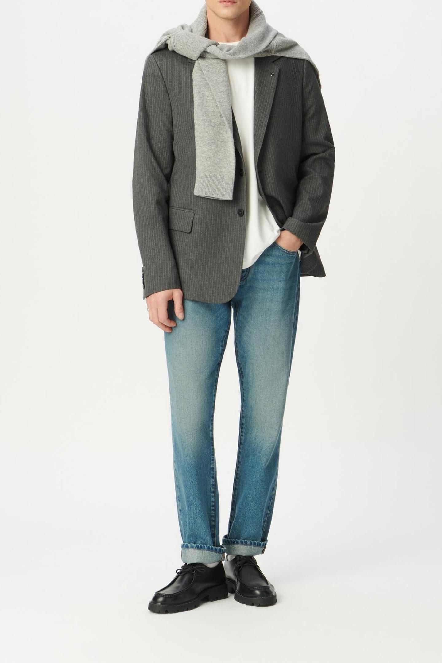 DARK HEATHER GREY PINSTRIPE SUIT JACKET 3