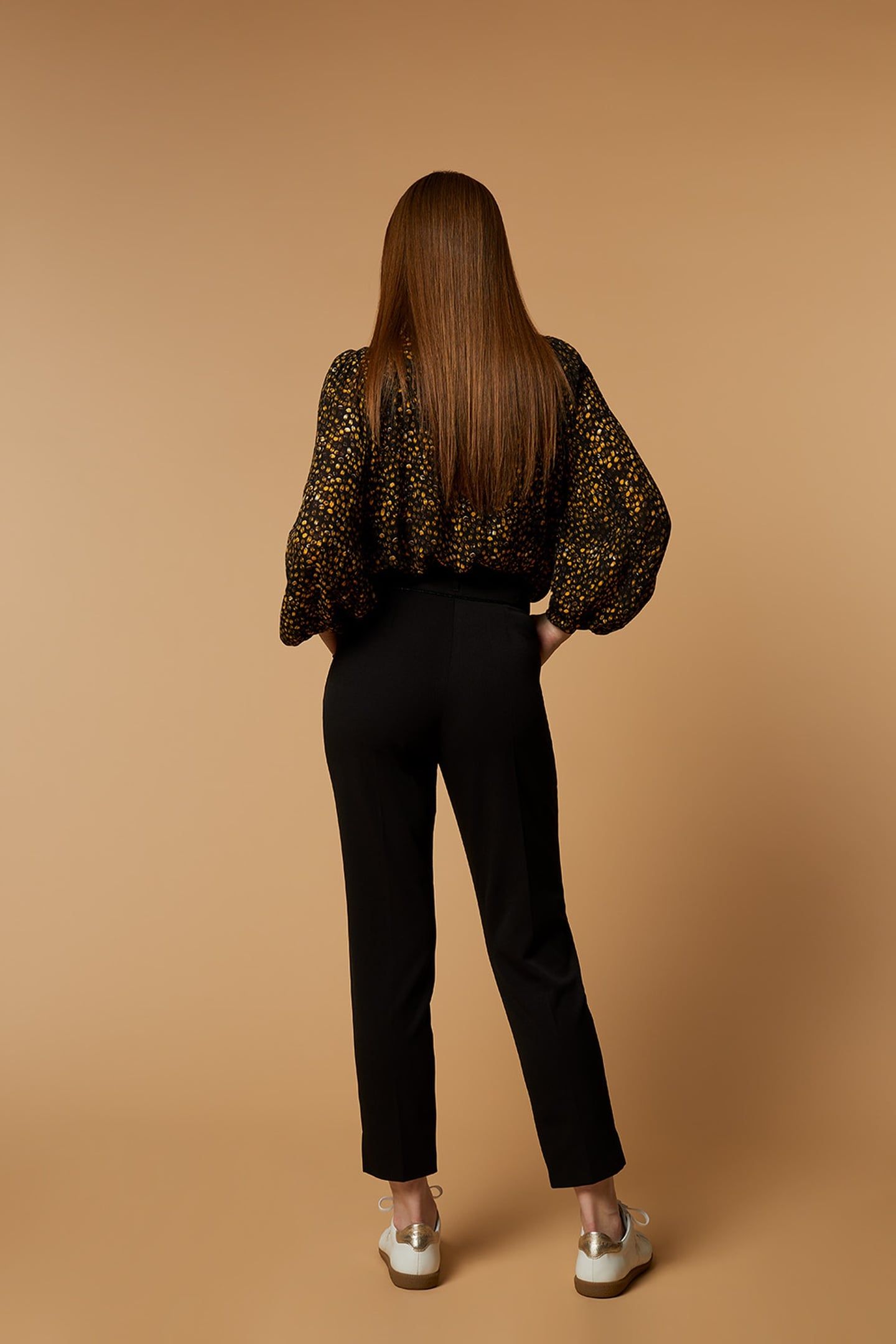 POPPY . BLACK STRAIGHT PANTS IN COLD WOOL 2