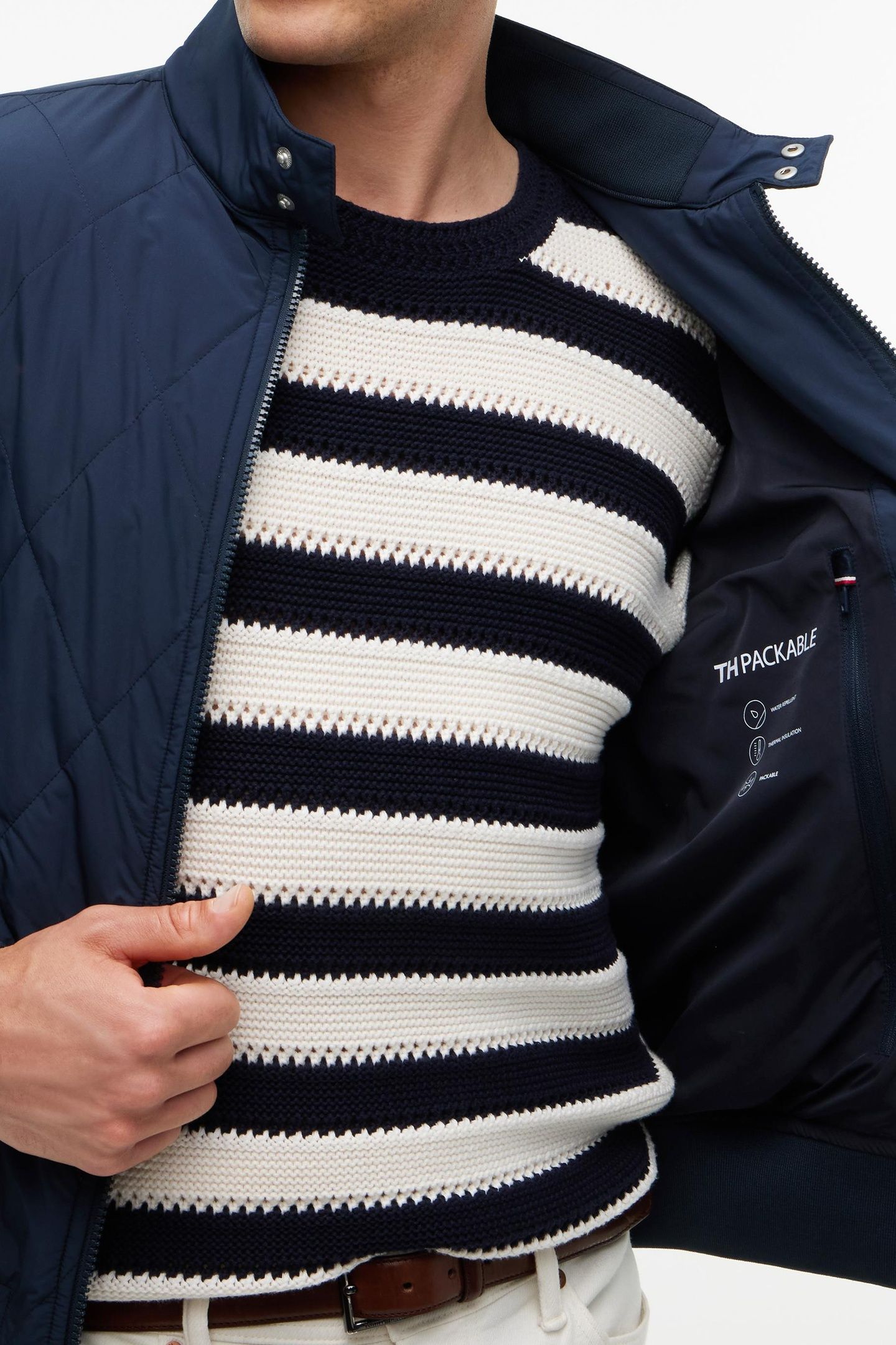 PACKABLE QUILTED HARRINGTON JACKET BLUE 6