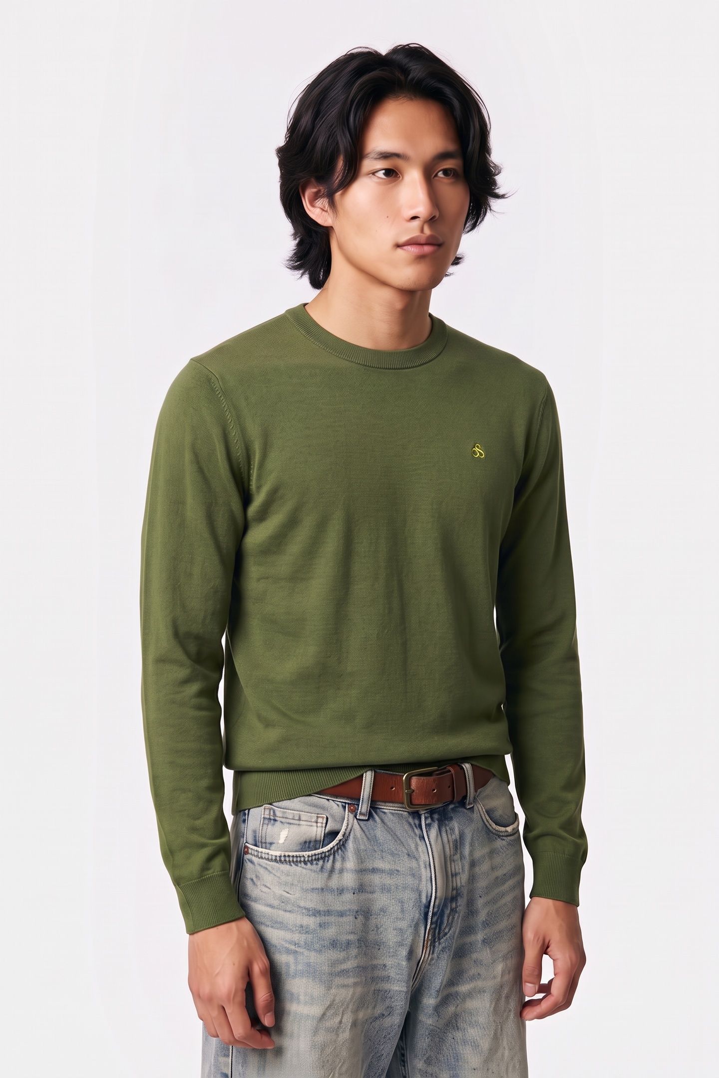 SEASONAL CORE ECOVERO REGULARFIT PULLOVER DARK GREEN 1